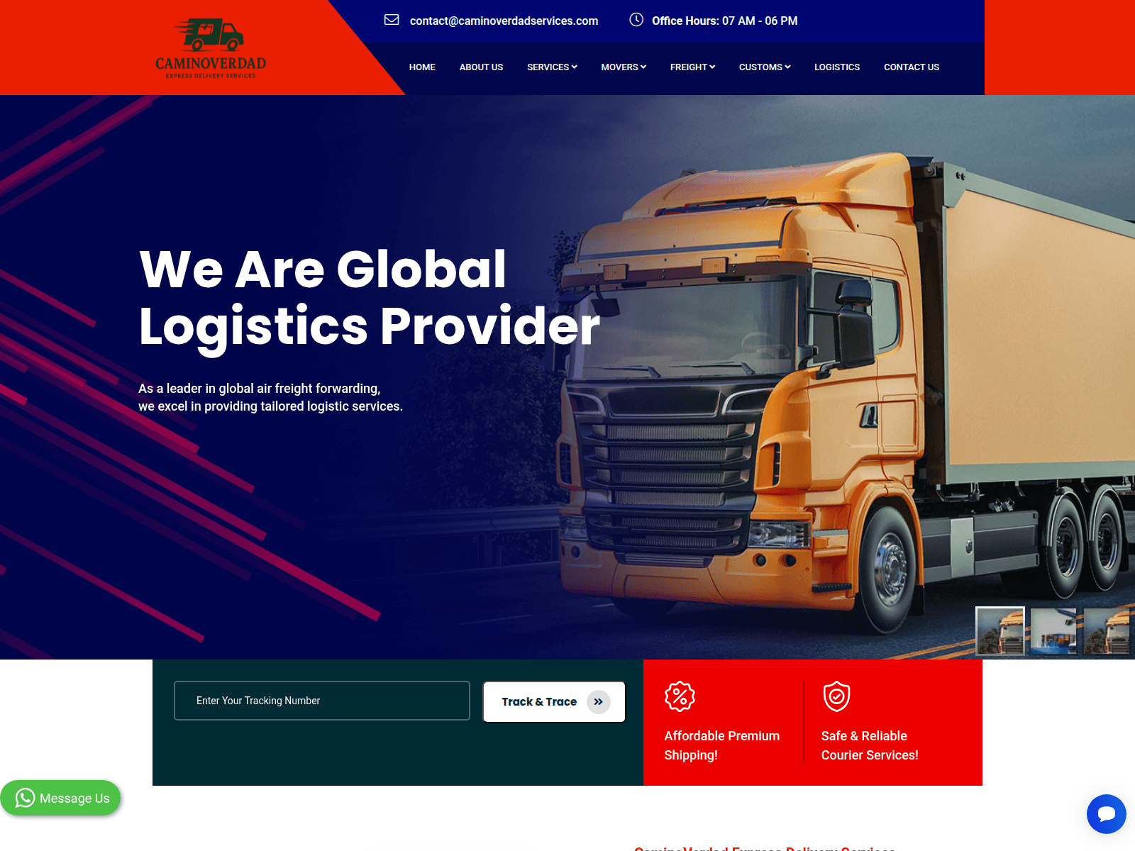 Screenshot of caminoverdadservices.com