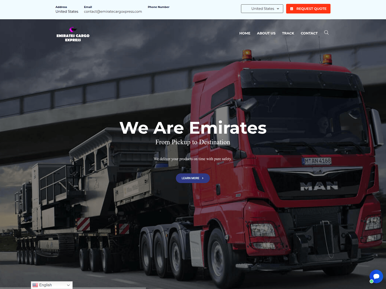 Screenshot of emiratecargoxpress.com