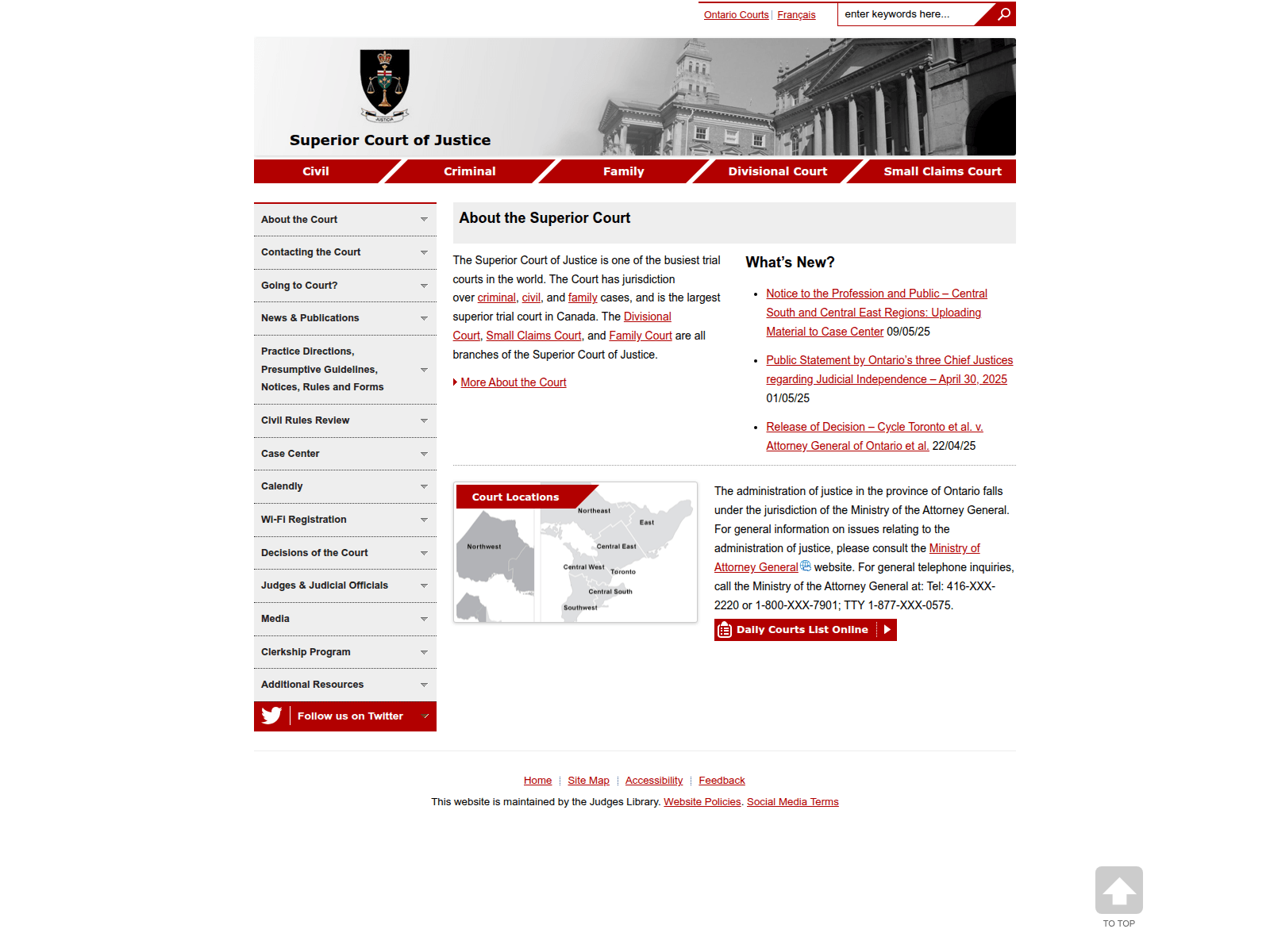 Screenshot of justicesuperiorcourt.com