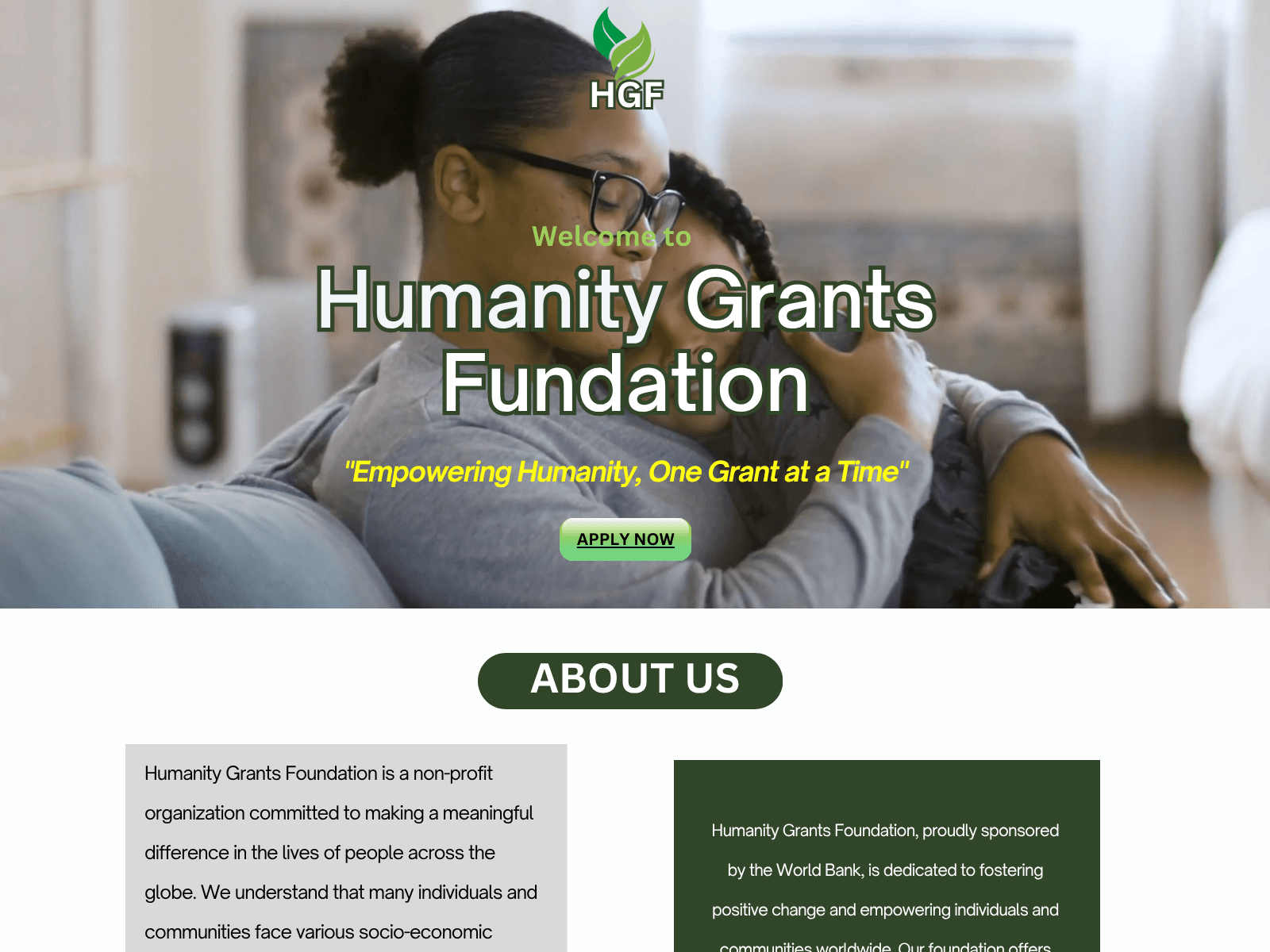 Screenshot of humanitygrantfund.online