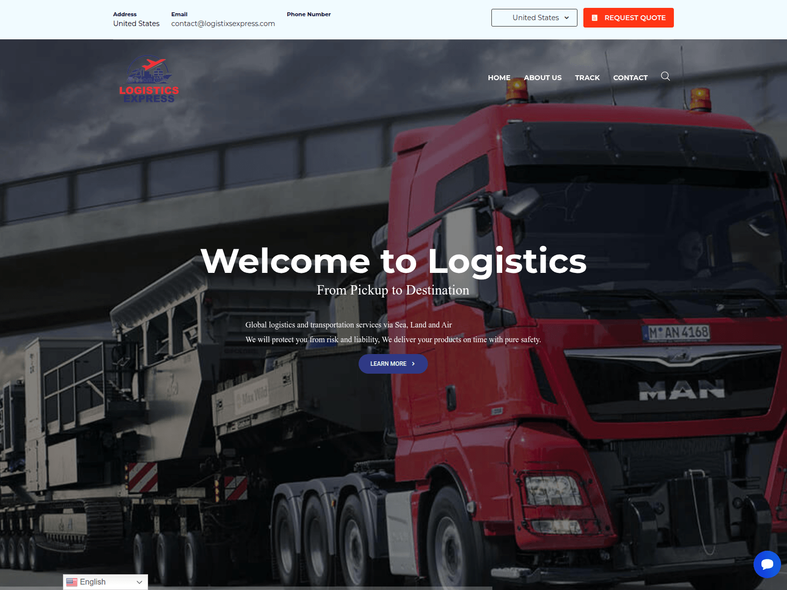 Screenshot of logistixsexpress.com