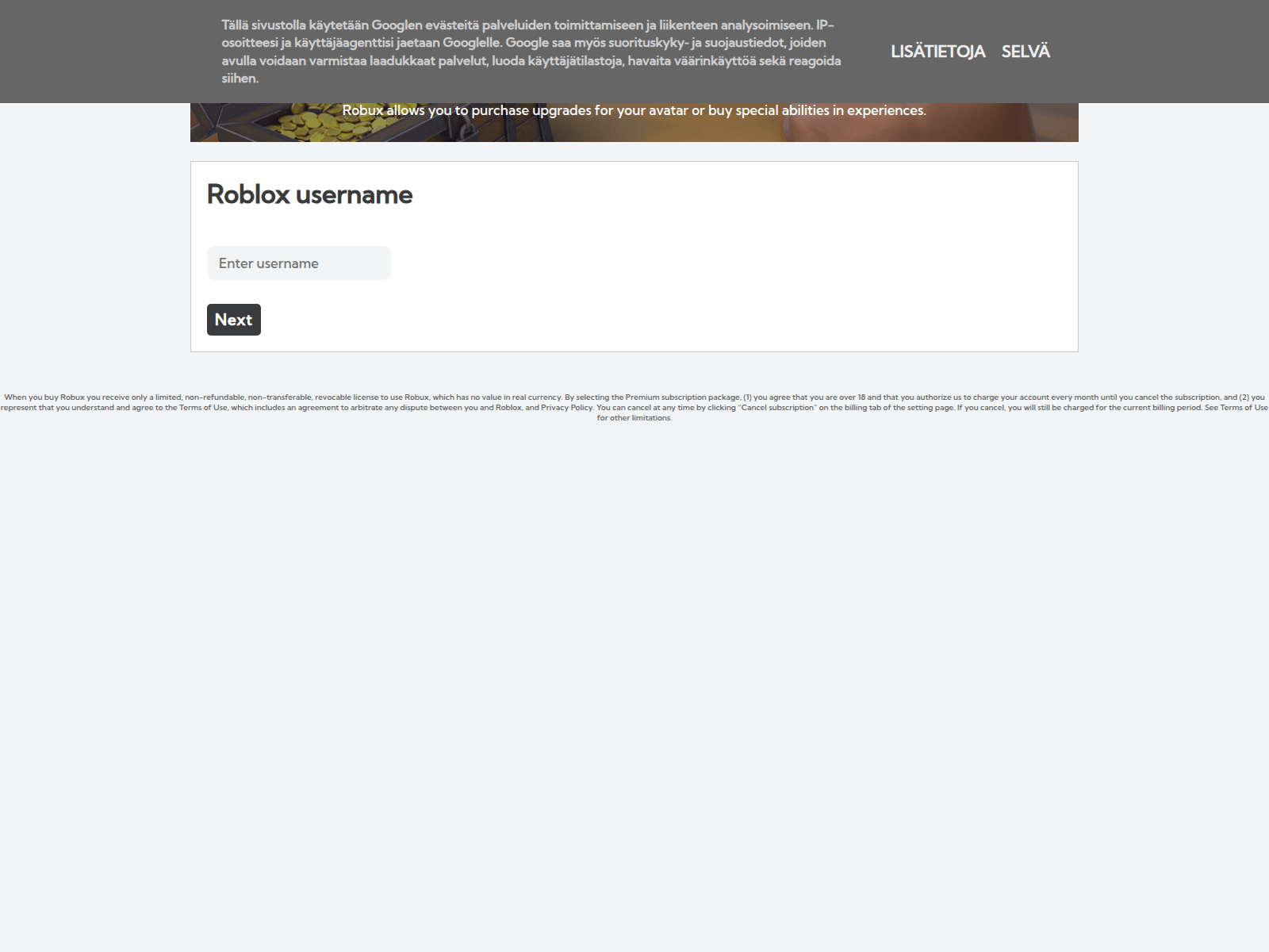 Screenshot of roobux4you.blogspot.com