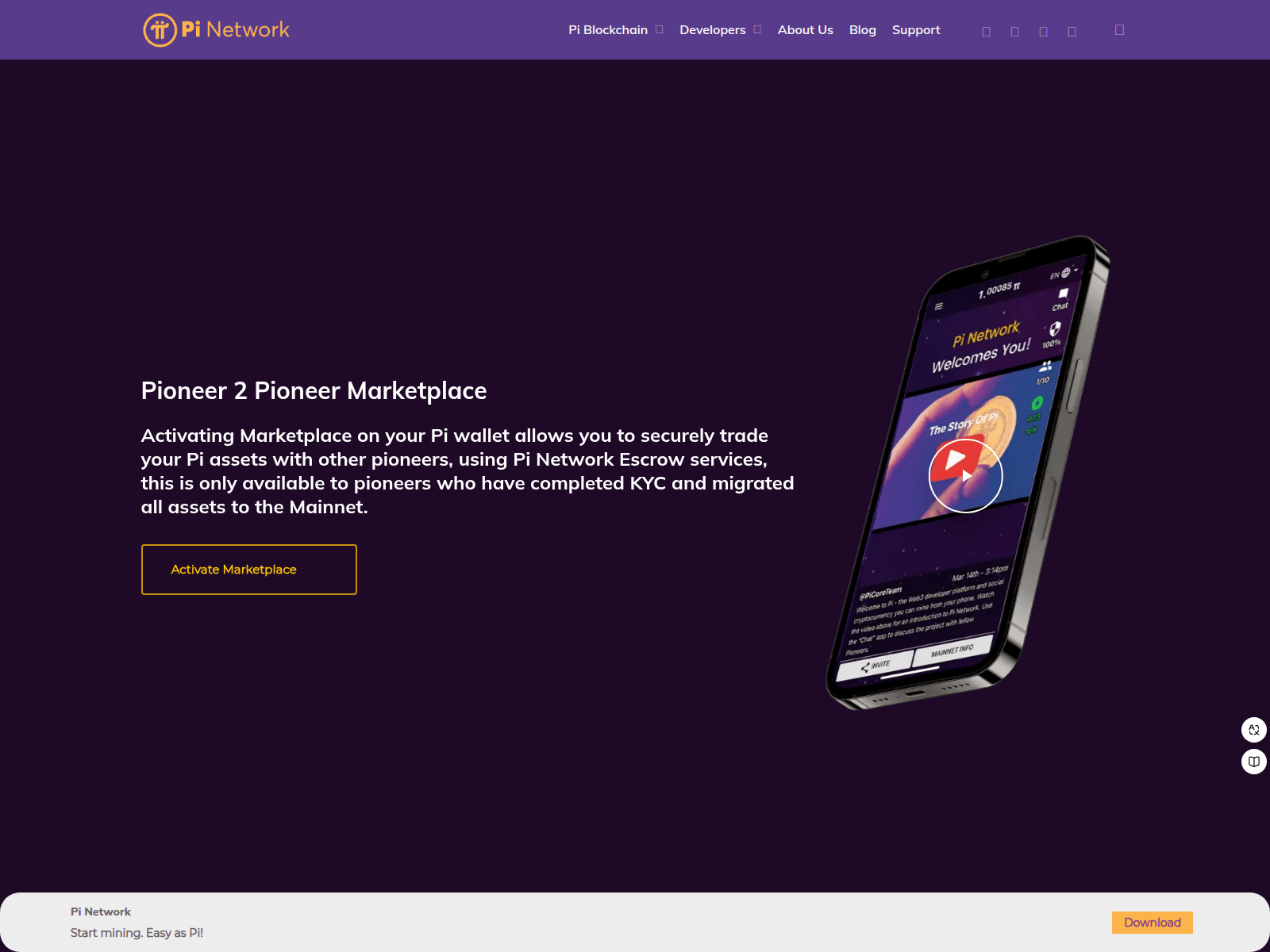 Screenshot of p2pmarkets-pi-info.com