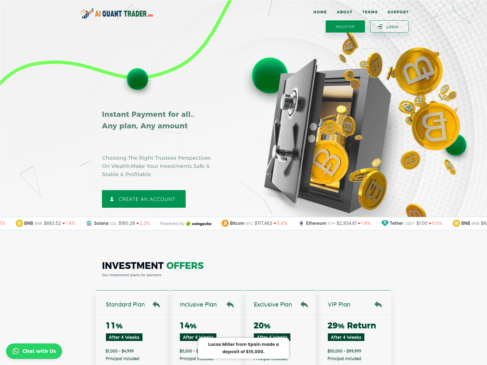 Screenshot of ai-quanttrader.org