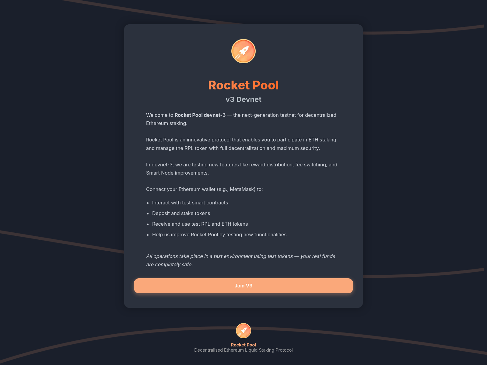 Screenshot of devnet3-rocketpooi.net