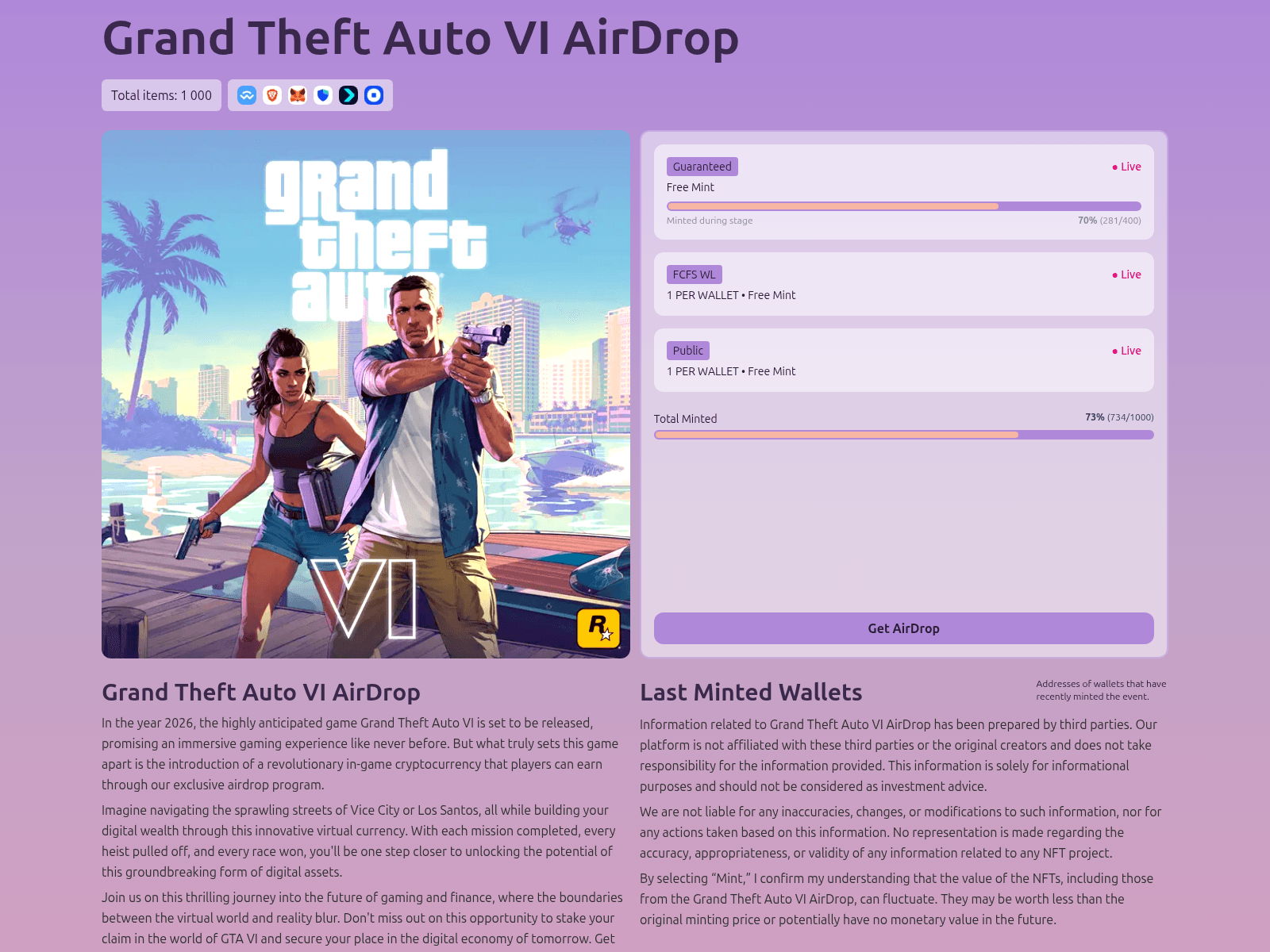 Screenshot of claim.gtaviairdrop.com