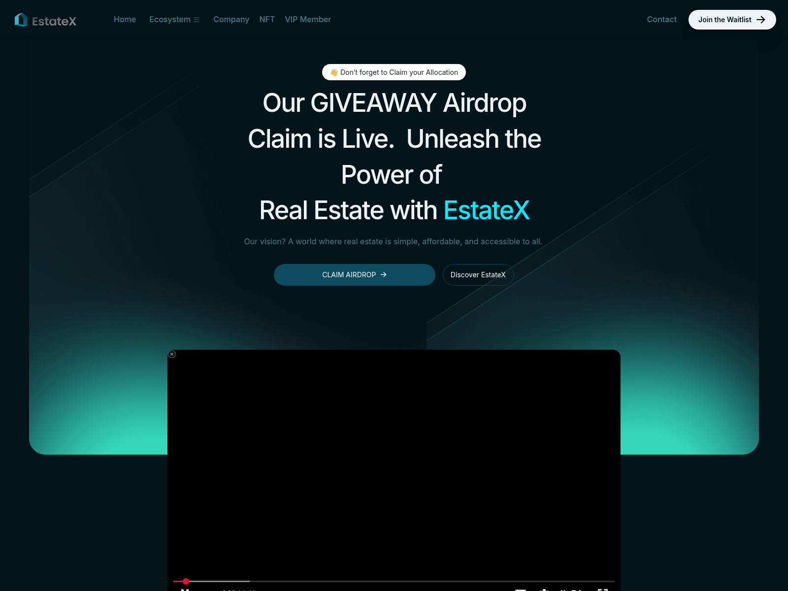 Screenshot of launch.estatex-claim.live