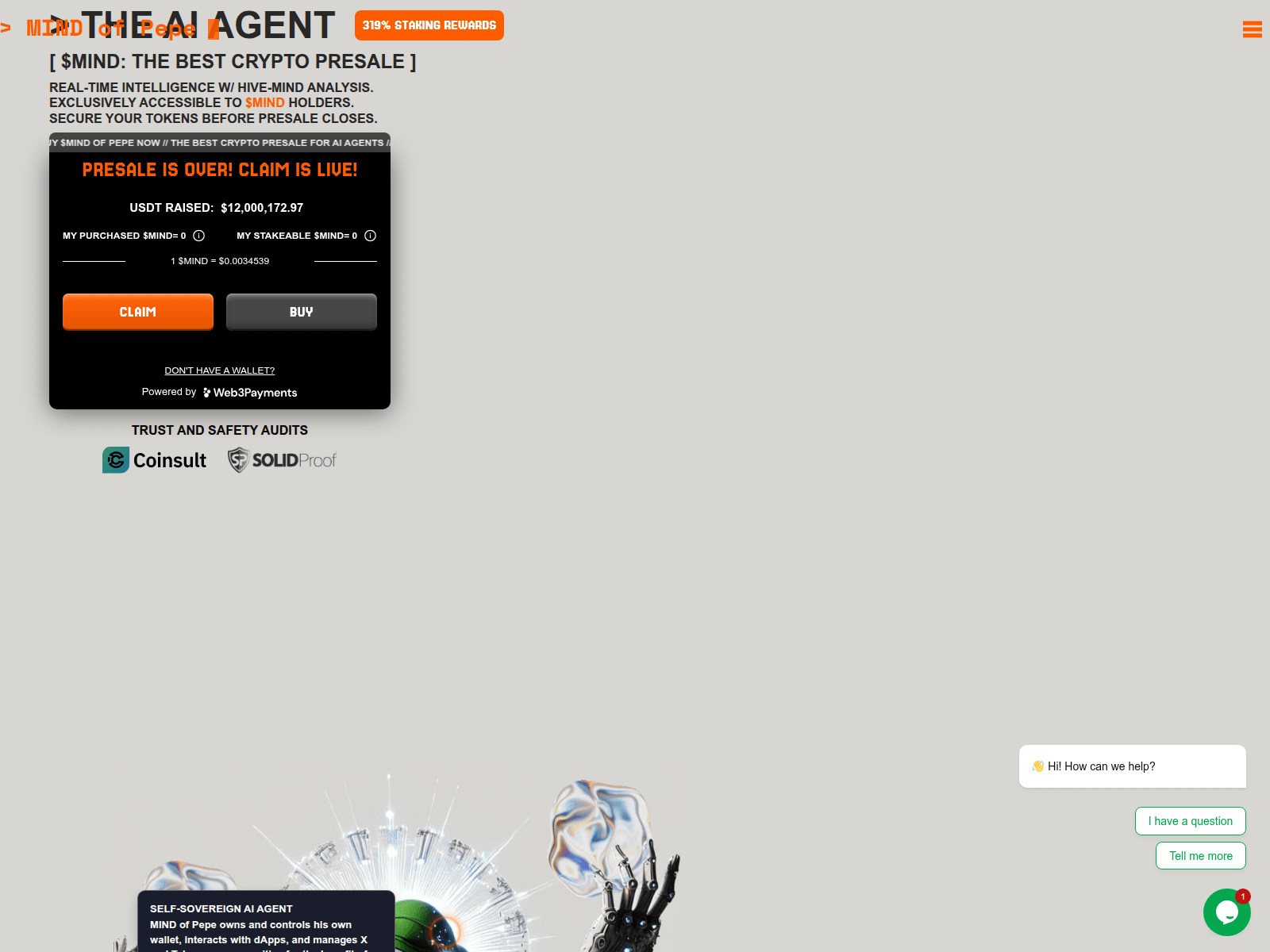 Forensic screenshot of claim-mindofpepe.live