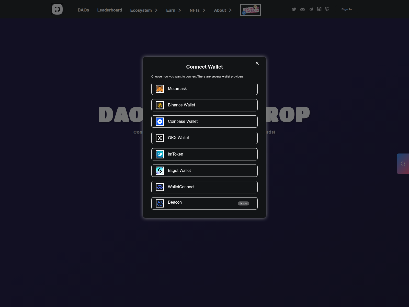 Screenshot of daobase.run
