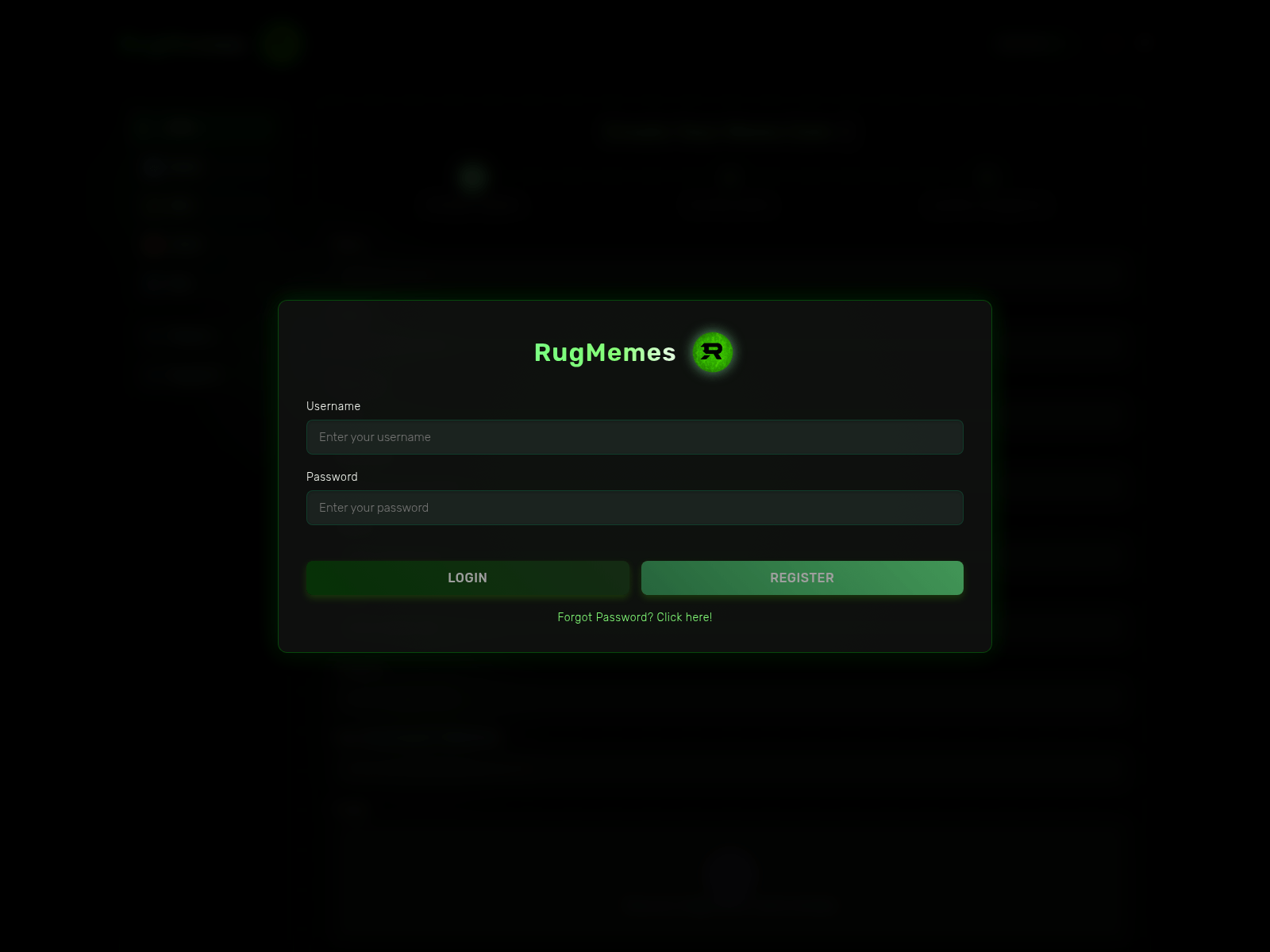 Screenshot of rugmemes.xyz