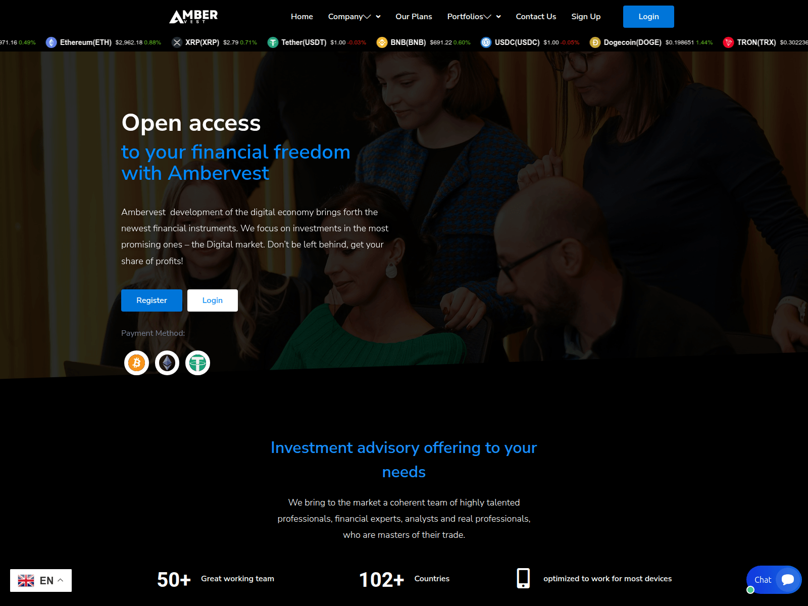 Screenshot of ambervest.com