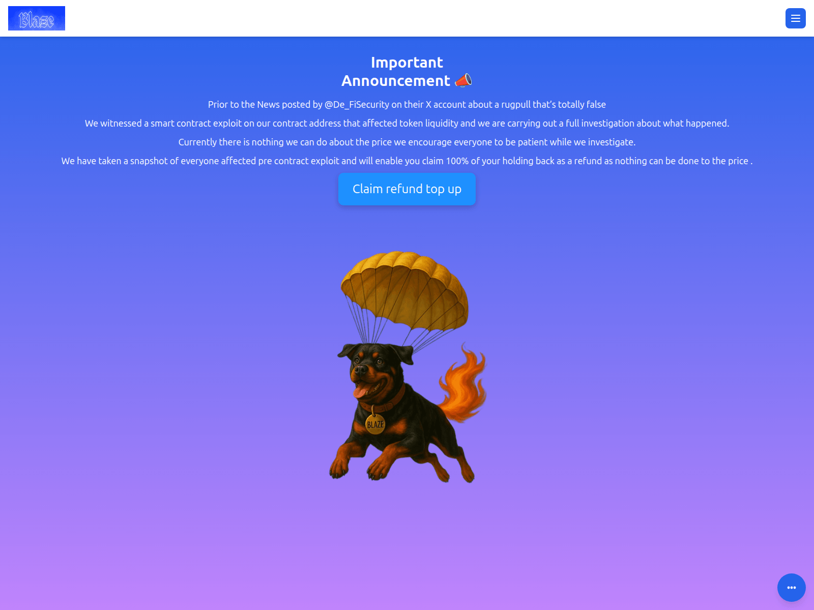 Screenshot of blazedogbase.xyz