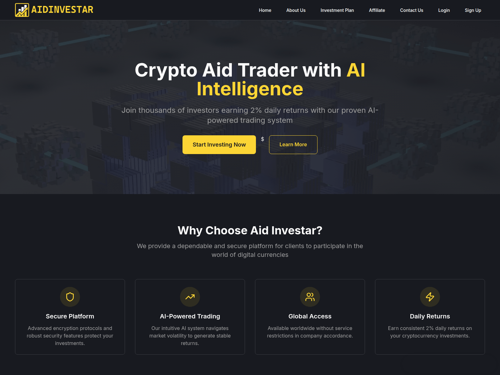 Screenshot of aidinvestar.com