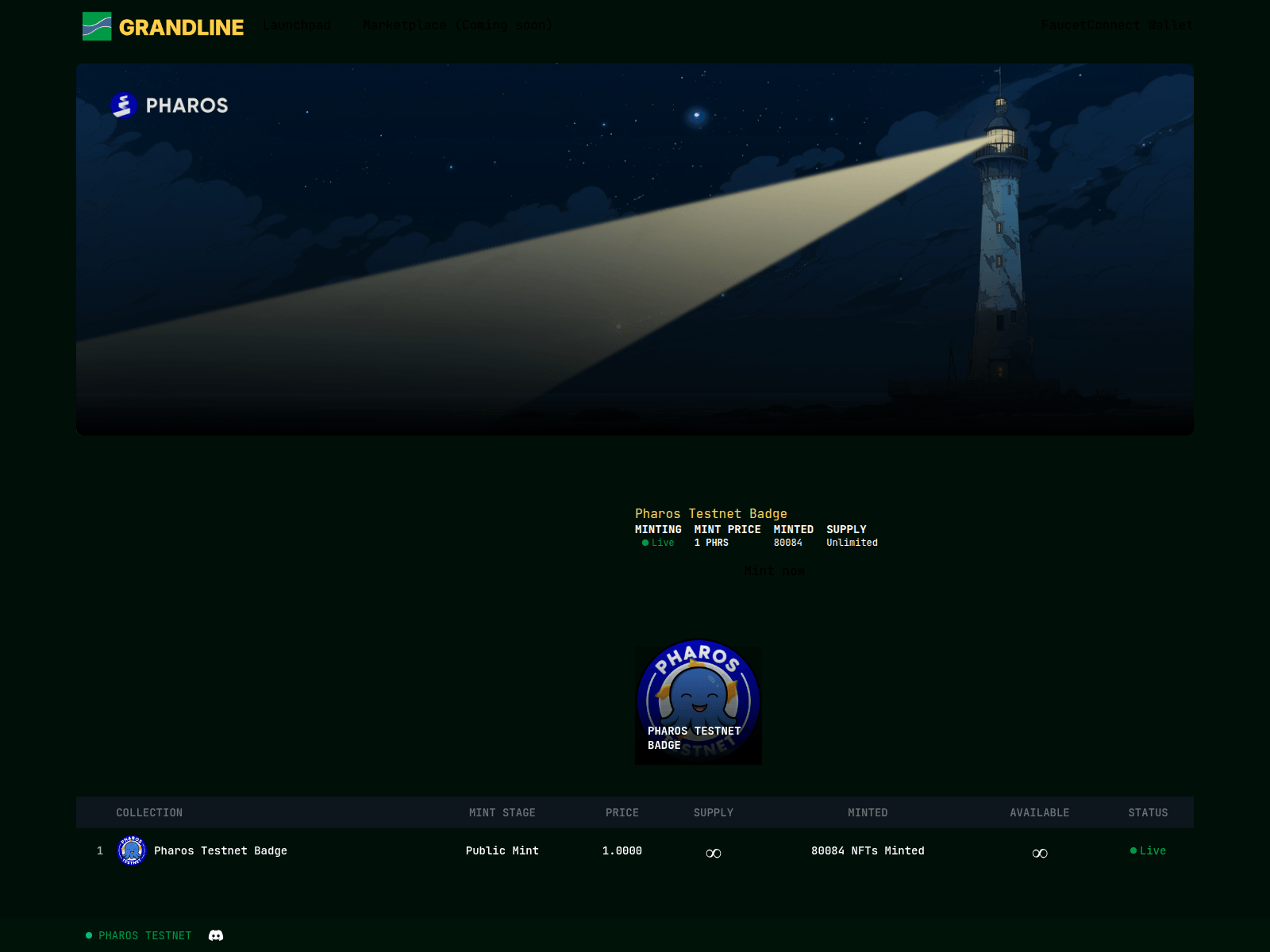 Screenshot of app.grandlline.world