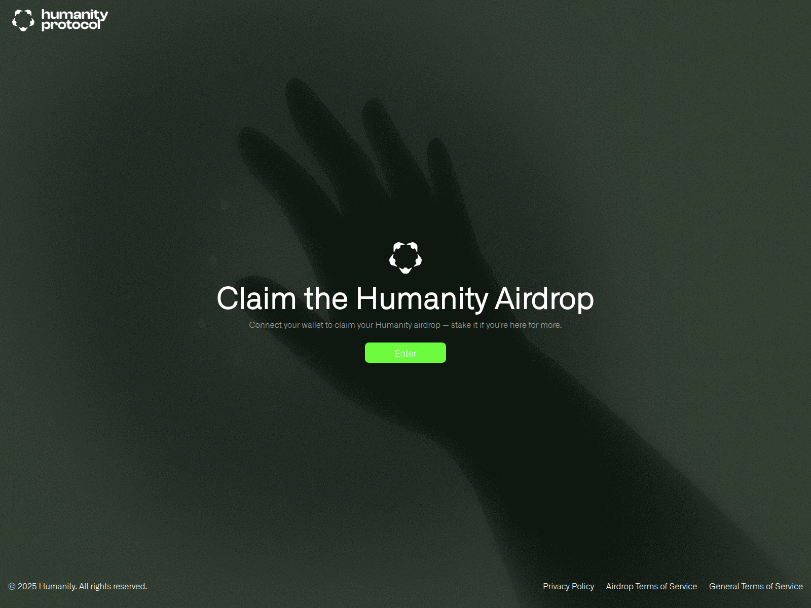 Screenshot of claims.humanitiy.xyz