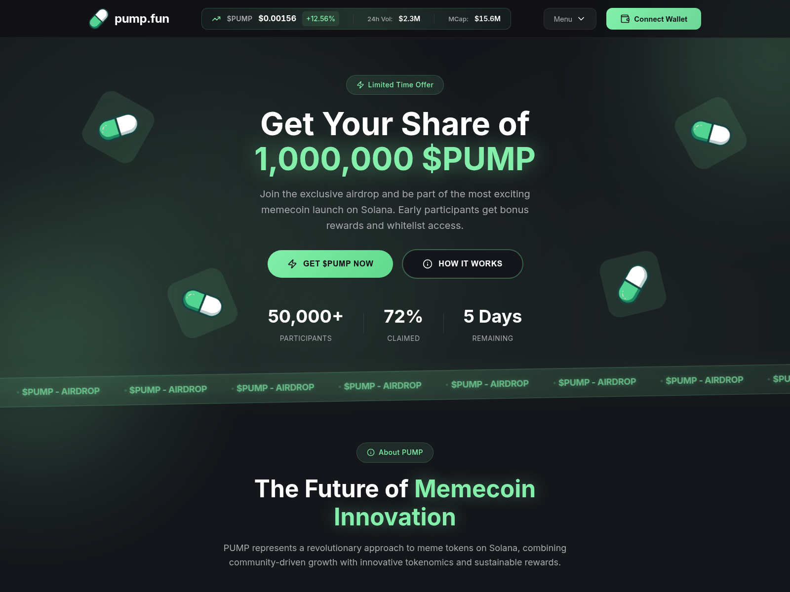 Screenshot of token.pump-x.fun