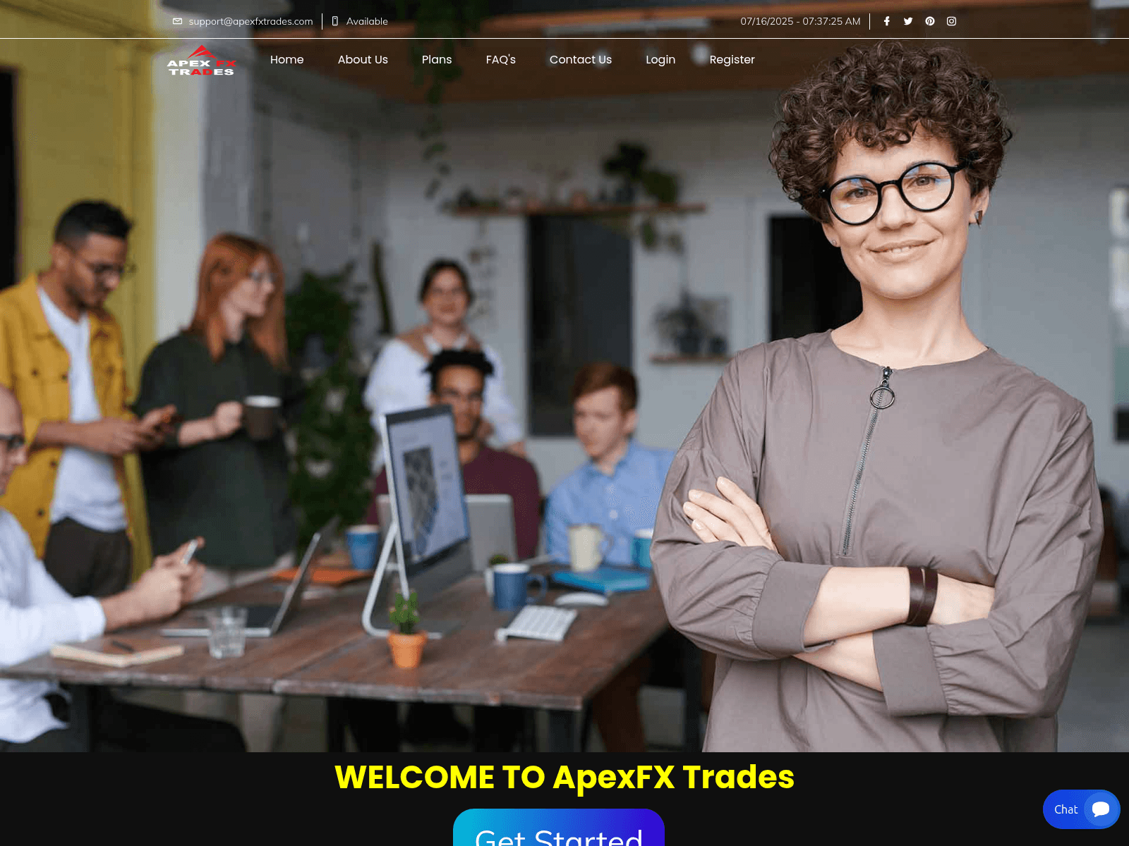 Screenshot of apexfxtrades.com