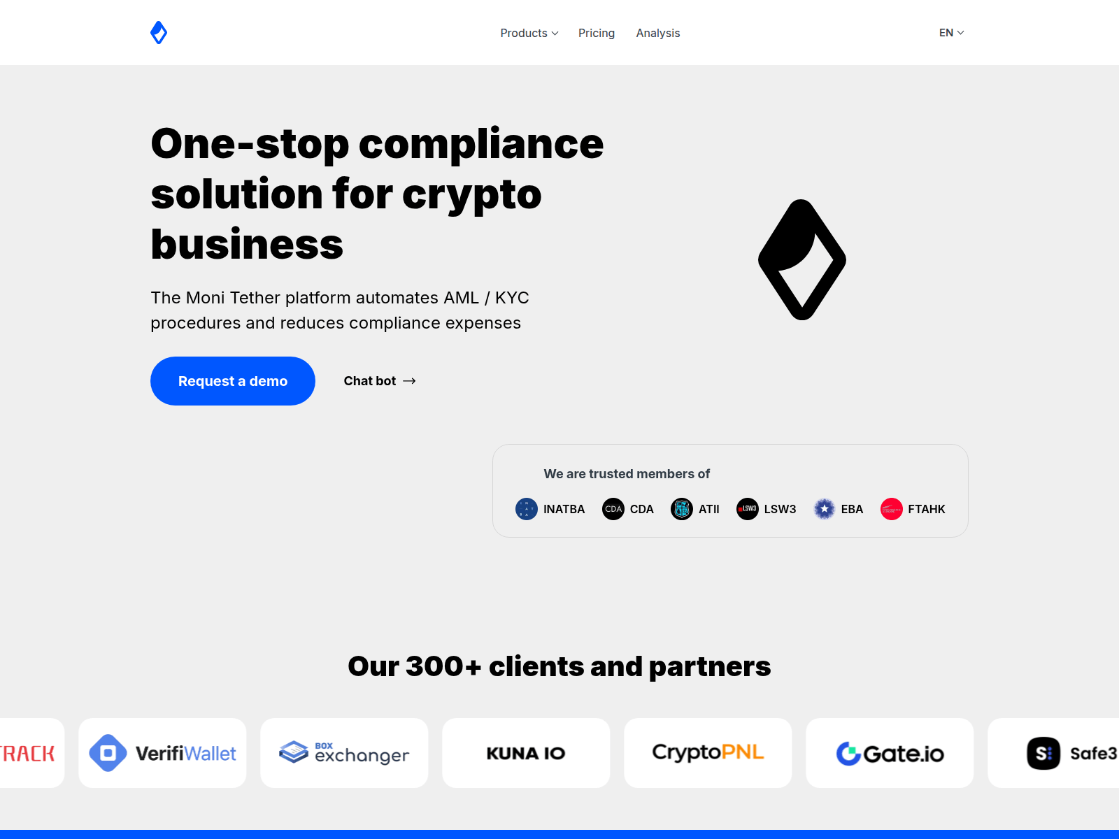 Screenshot of monitether.com