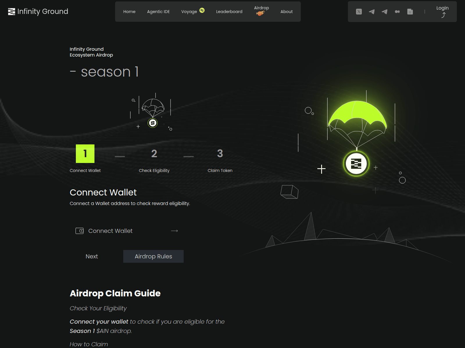 Screenshot of claim.infinityg.run