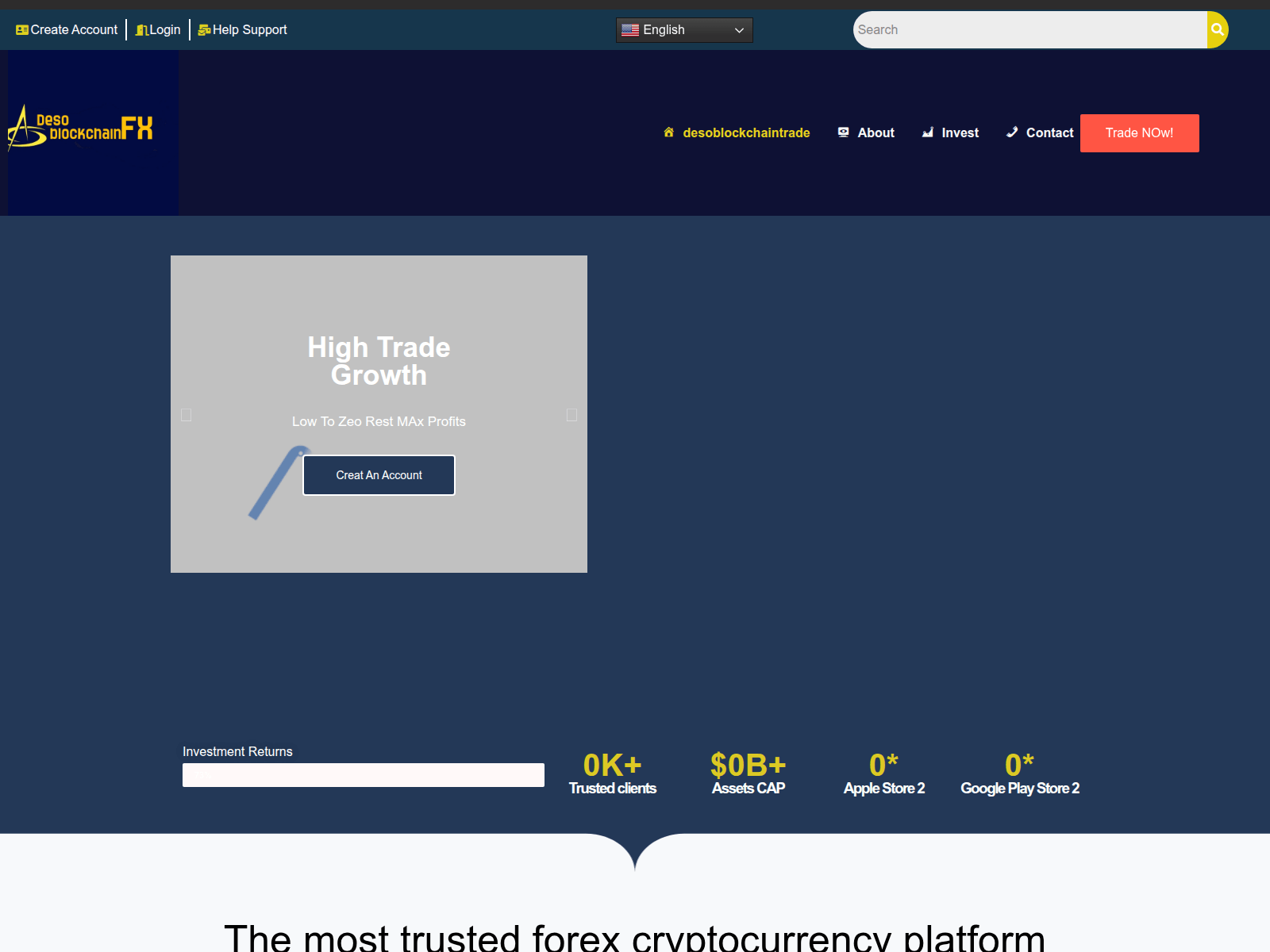 Screenshot of desoblockchainfx.org