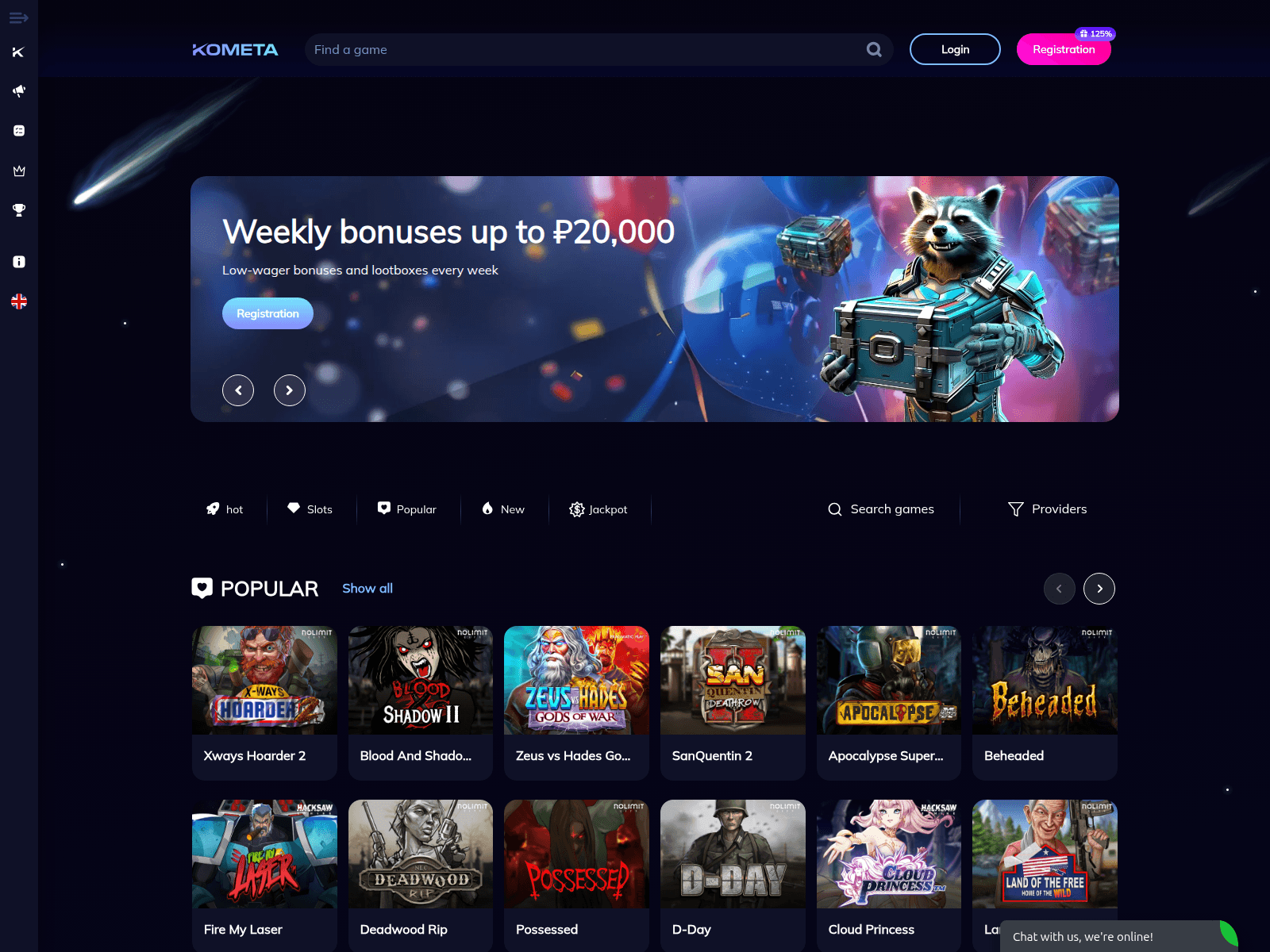Screenshot of kometacasino765.com