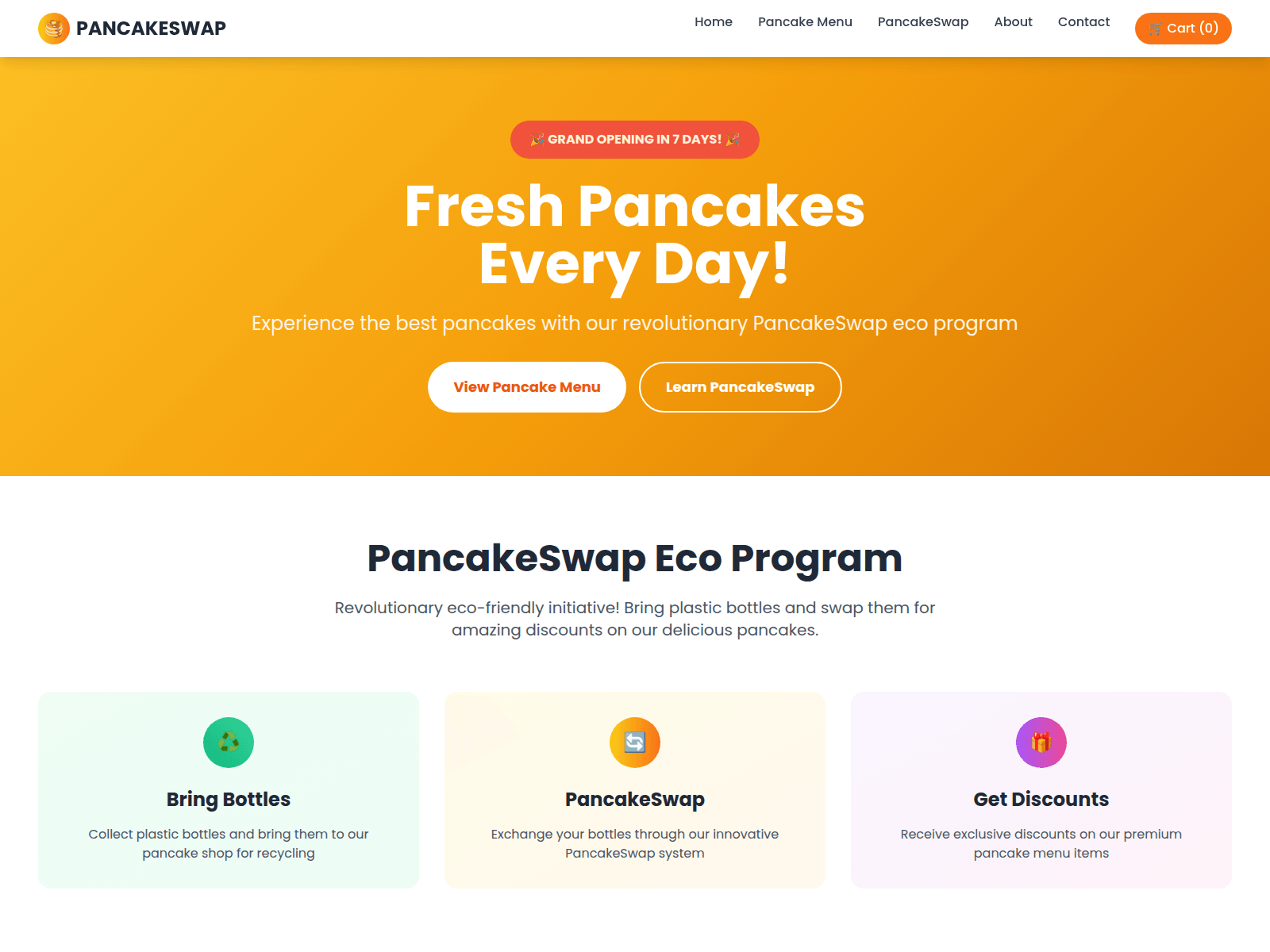 Screenshot of pancakeshop.net