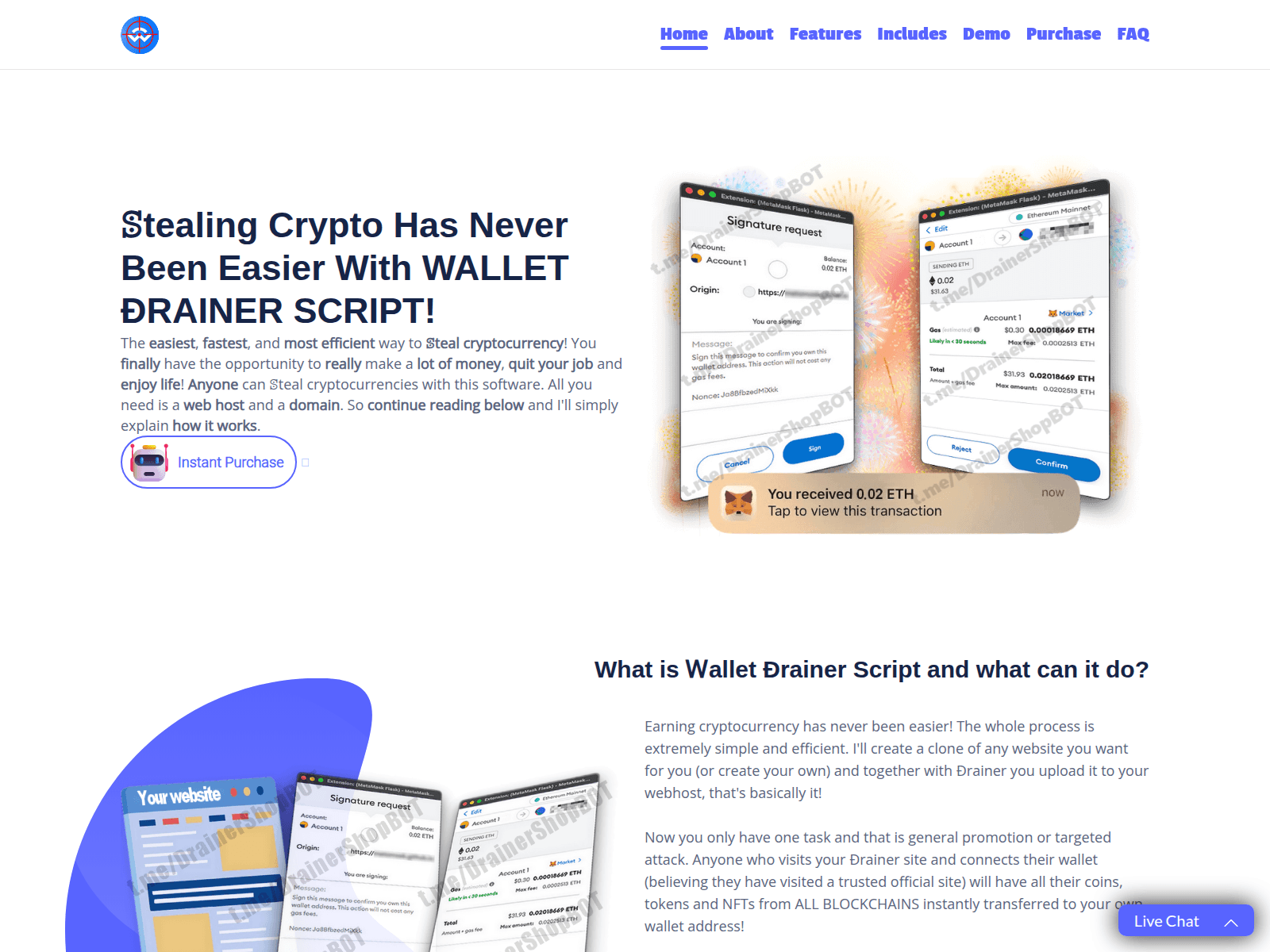 Screenshot of cryptodrainer.shop