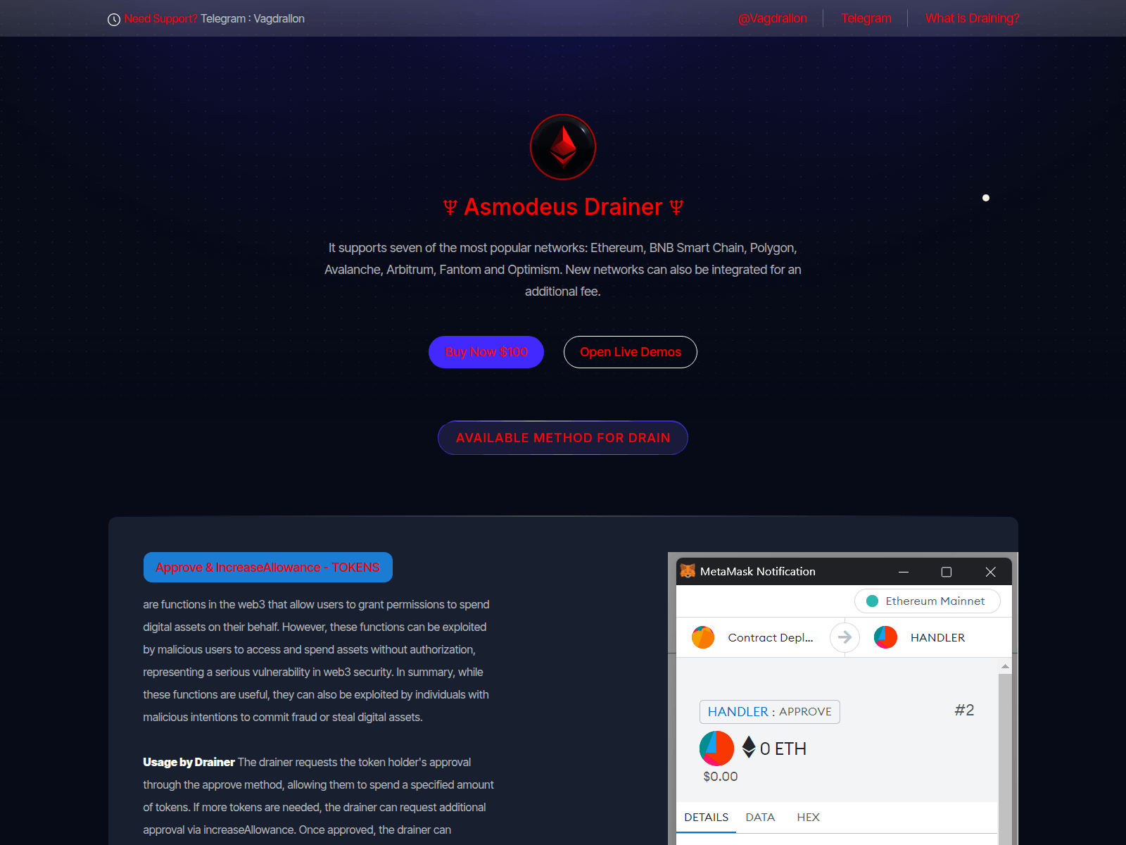 Screenshot of cryptodrainer.pages.dev