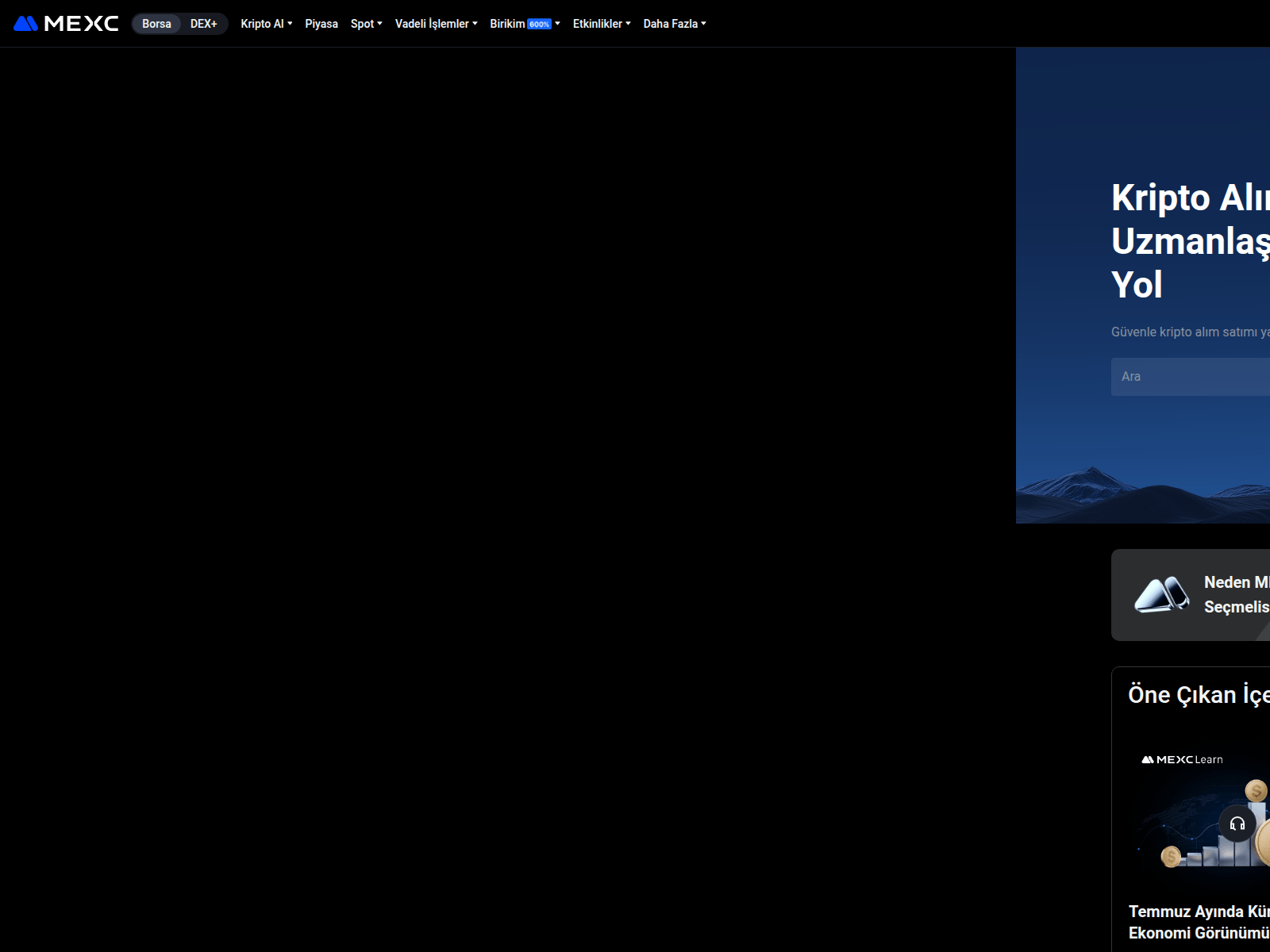 Screenshot of mexc.in