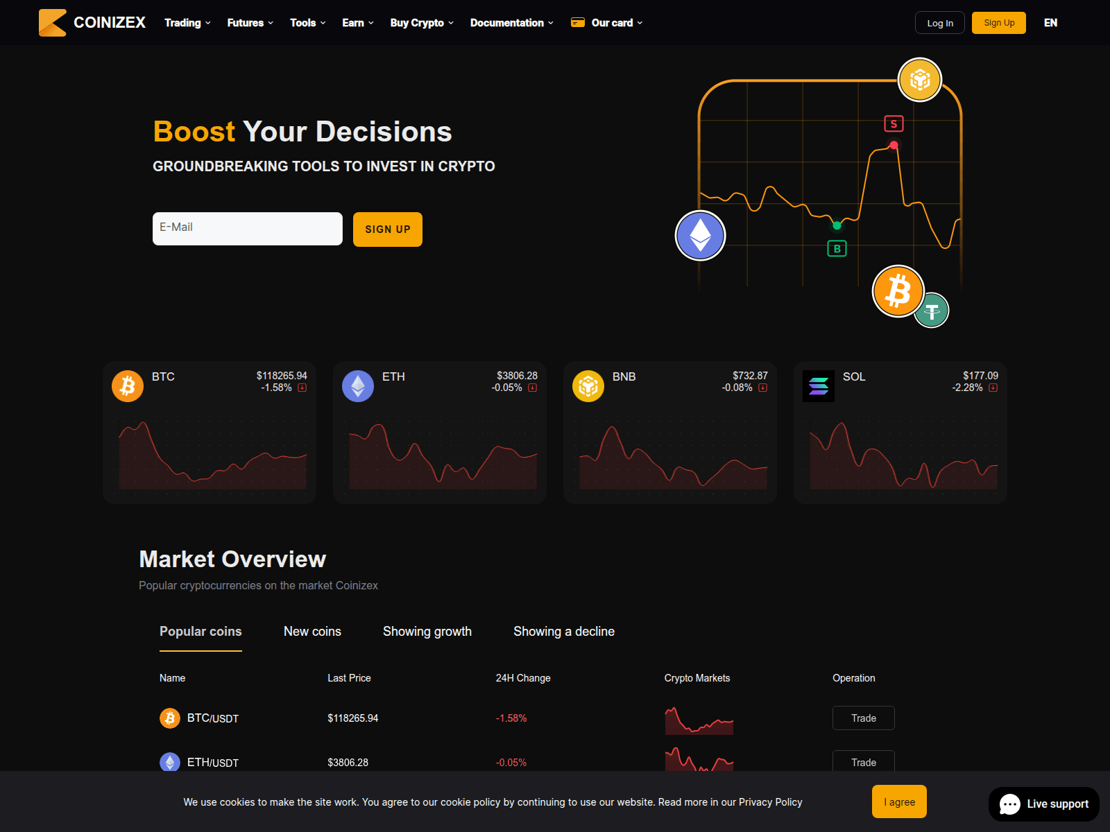 Screenshot of coinizex.com