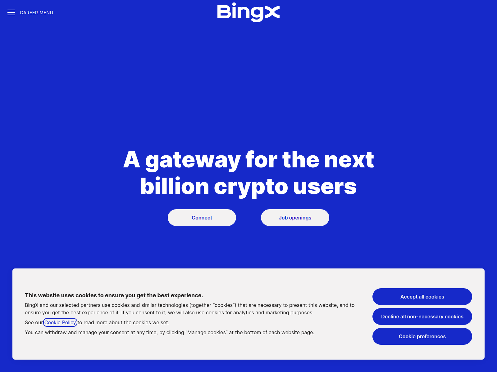 Screenshot of careers.bingx.co