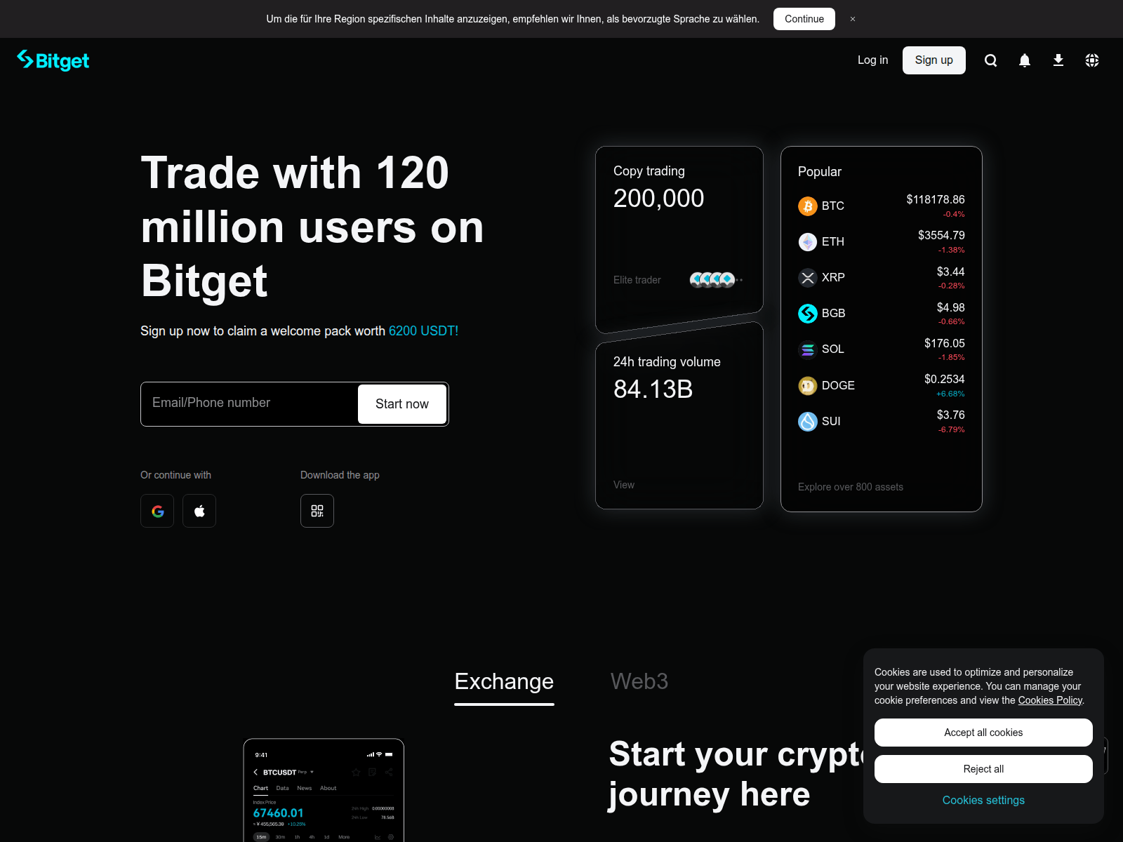 Screenshot of bitgetads.com