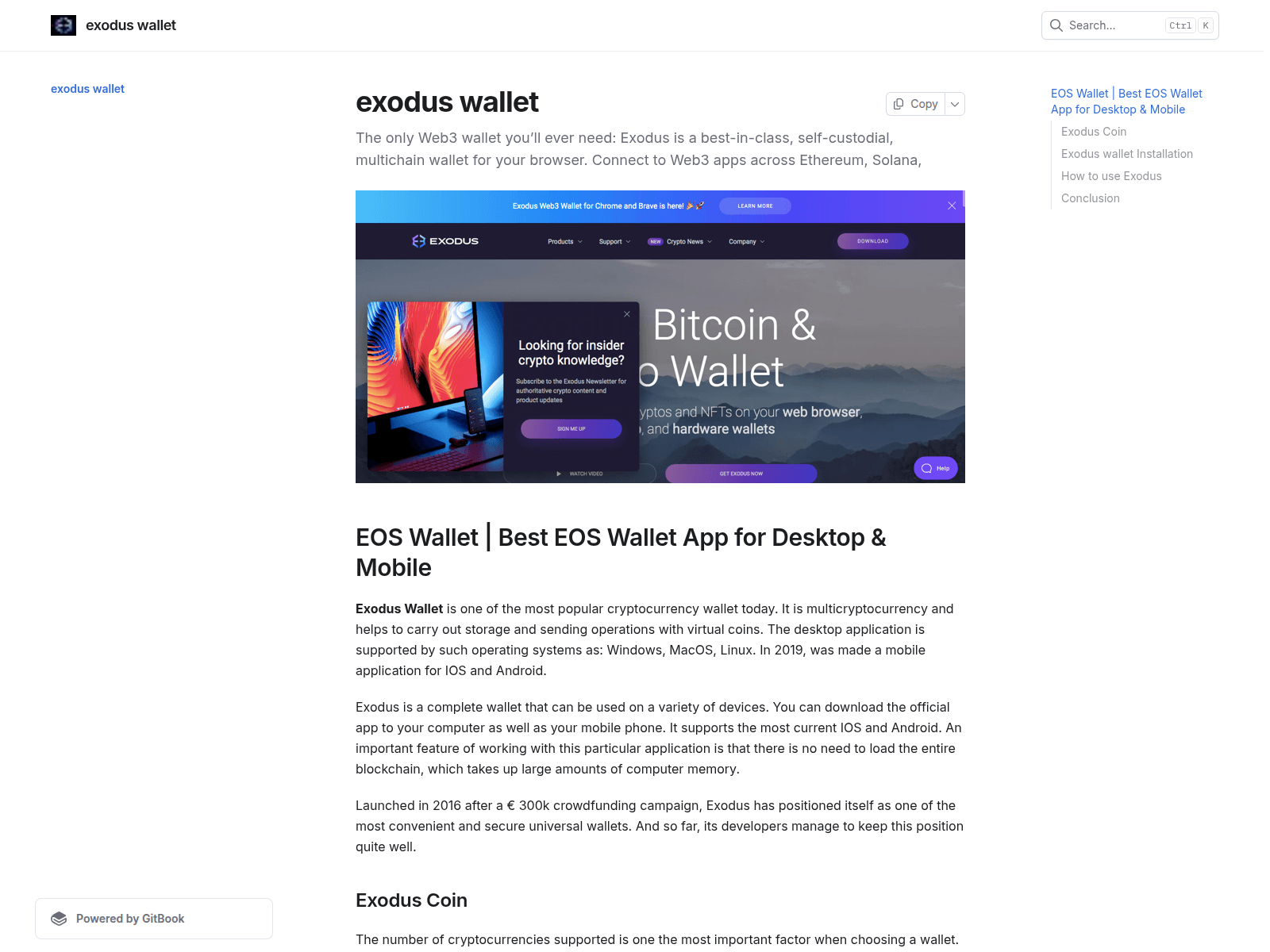 Screenshot of exoduswale.gitbook.io