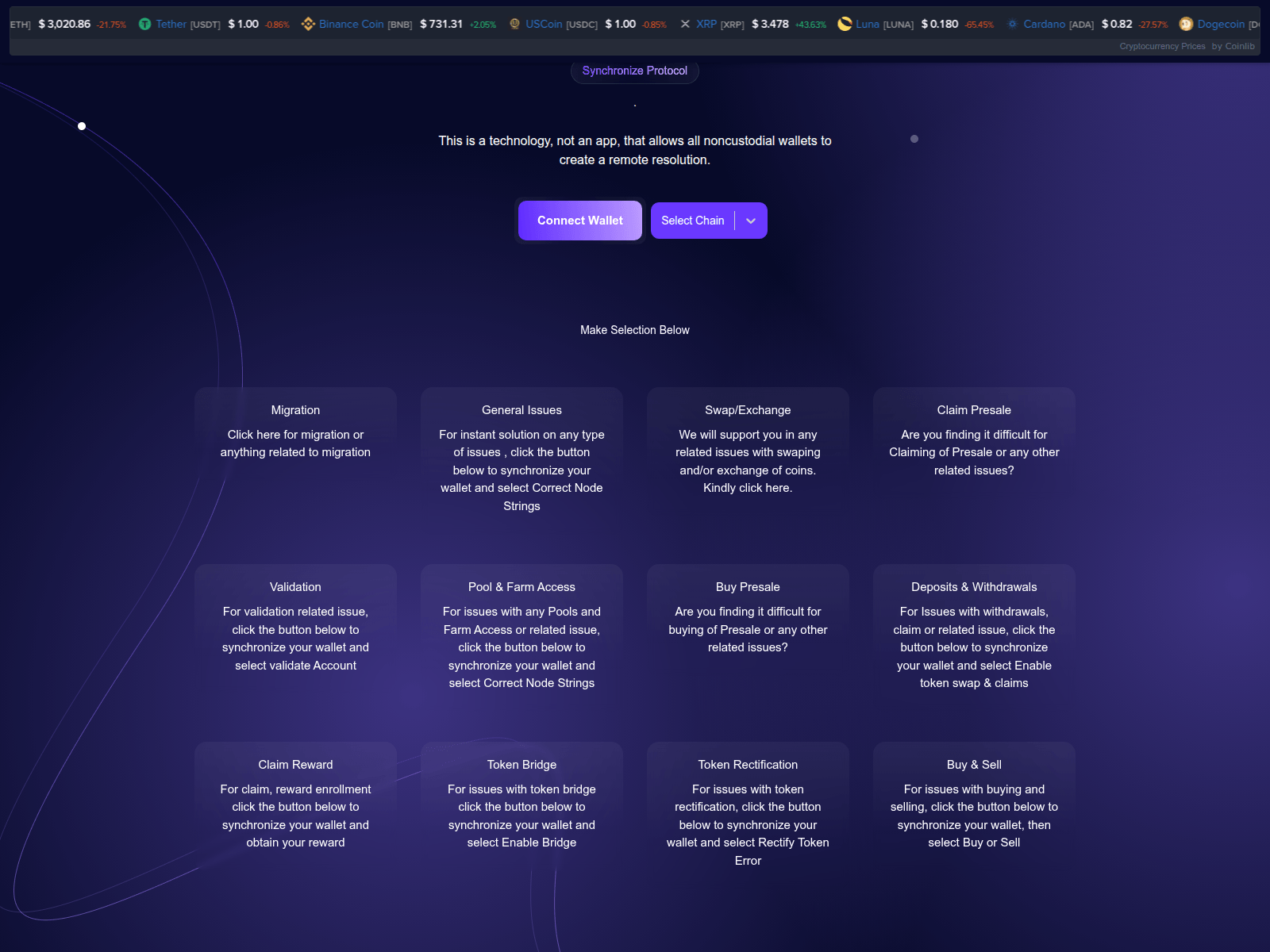 Screenshot of syncprotocols.net