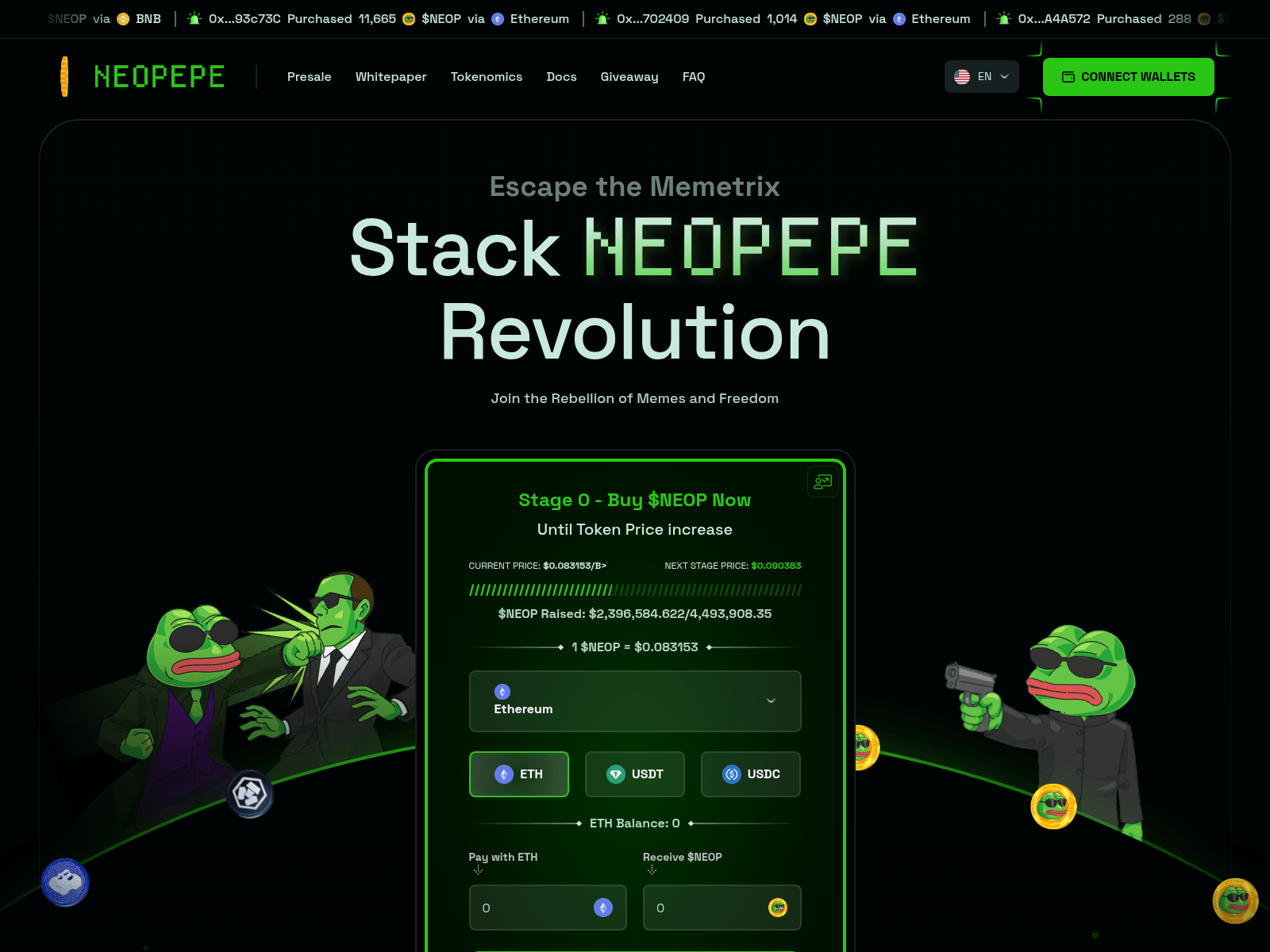 Screenshot of neopepe.run
