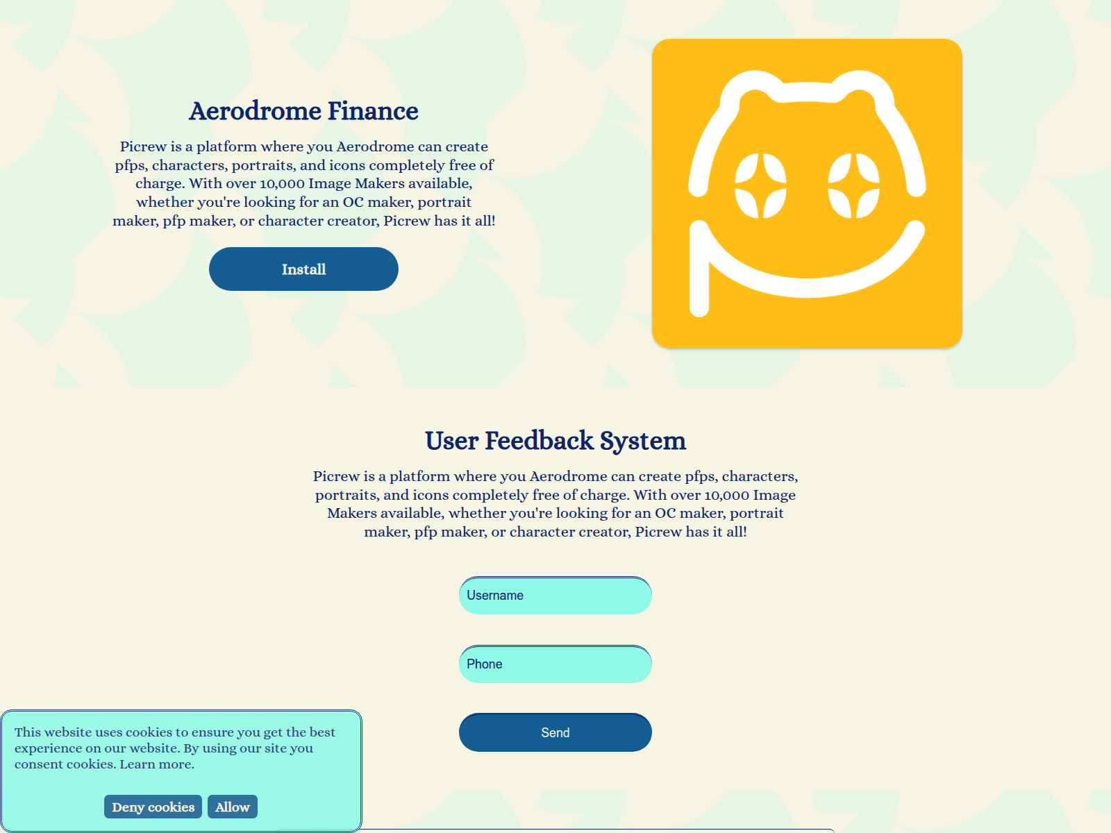 Screenshot of aoarodrome.finance