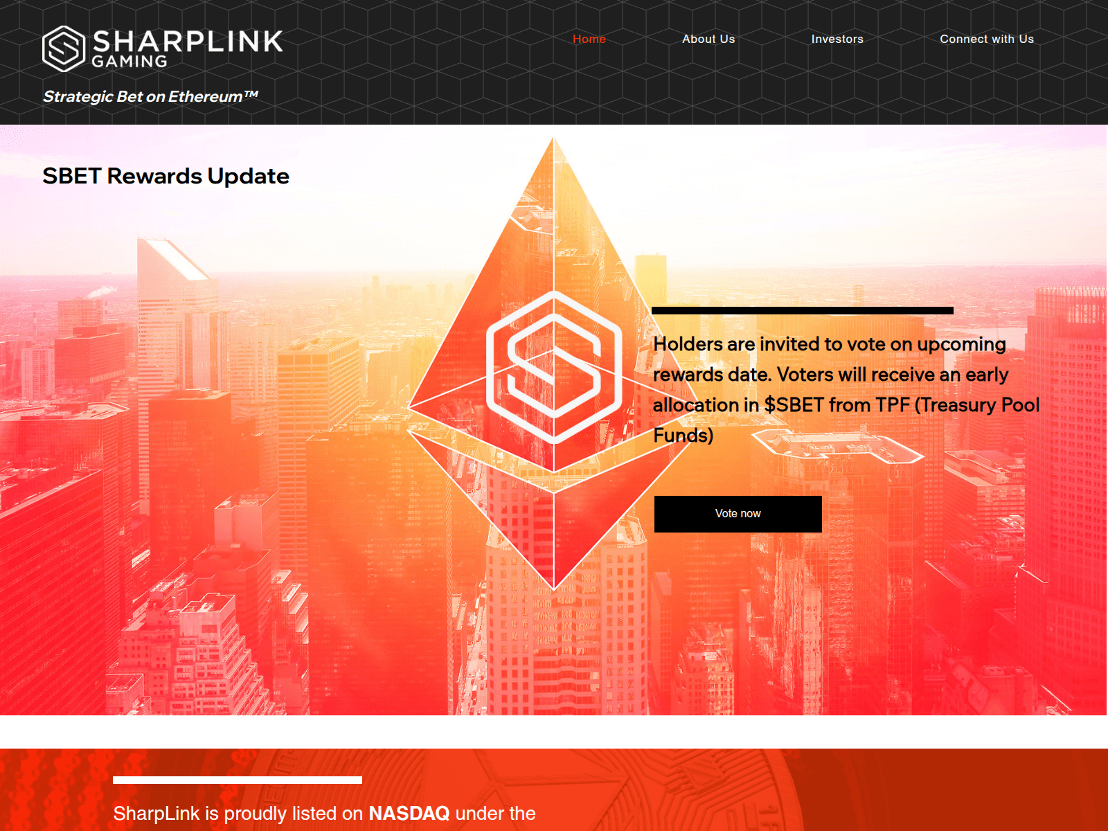 Screenshot of rewards-sharplink.xyz