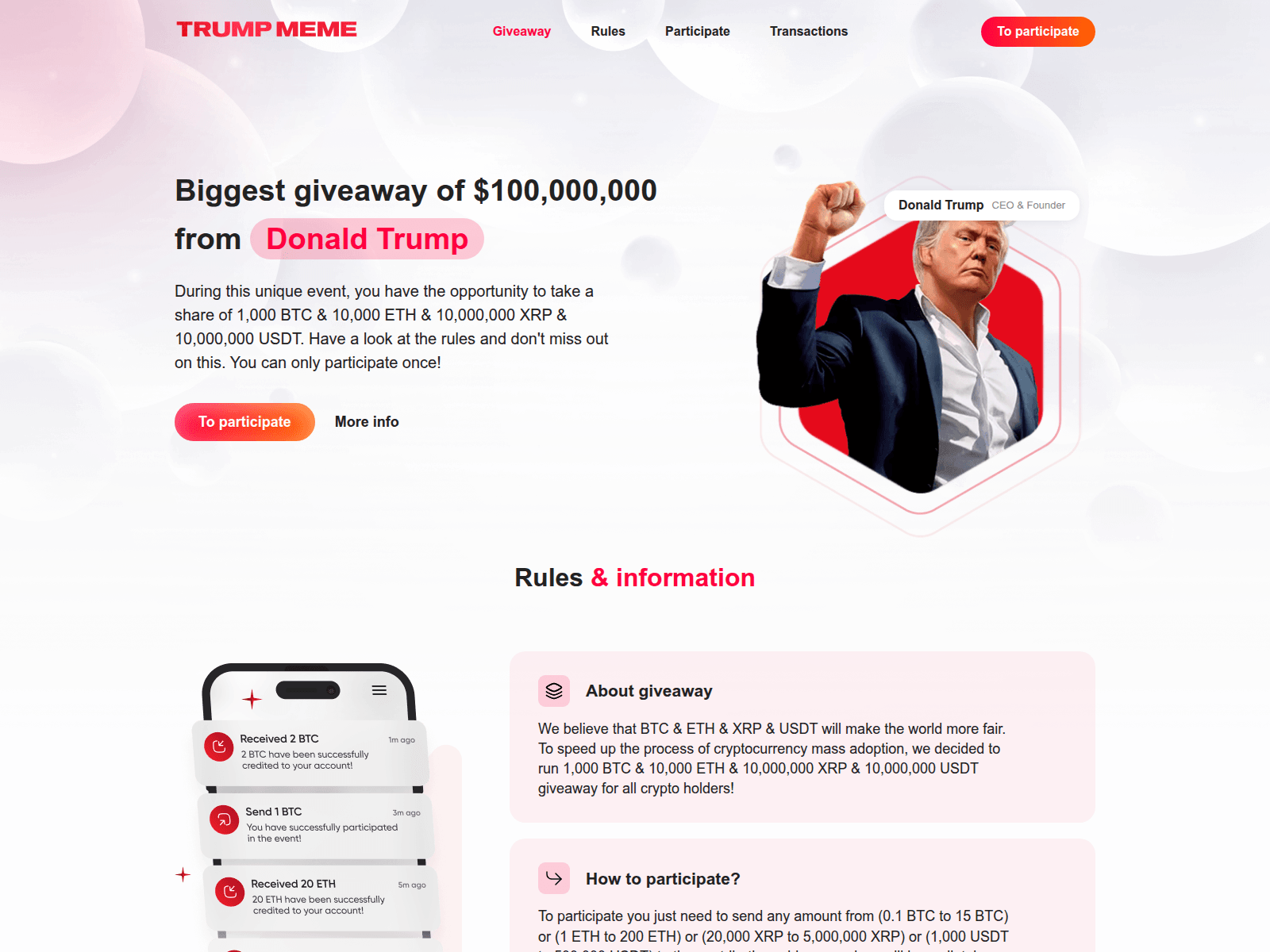 Screenshot of donaldslive.org