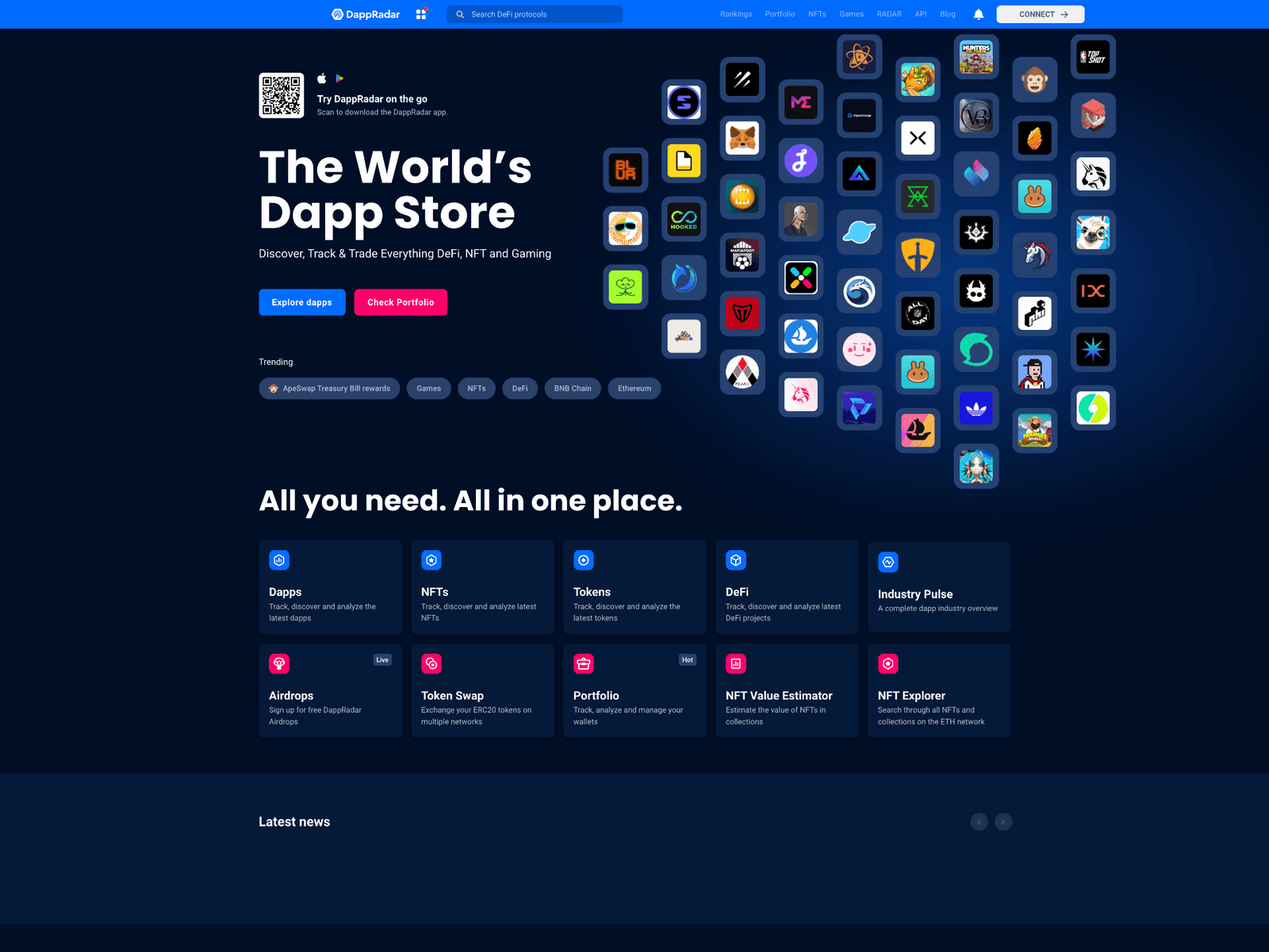 Screenshot of dappradar.webflow.io