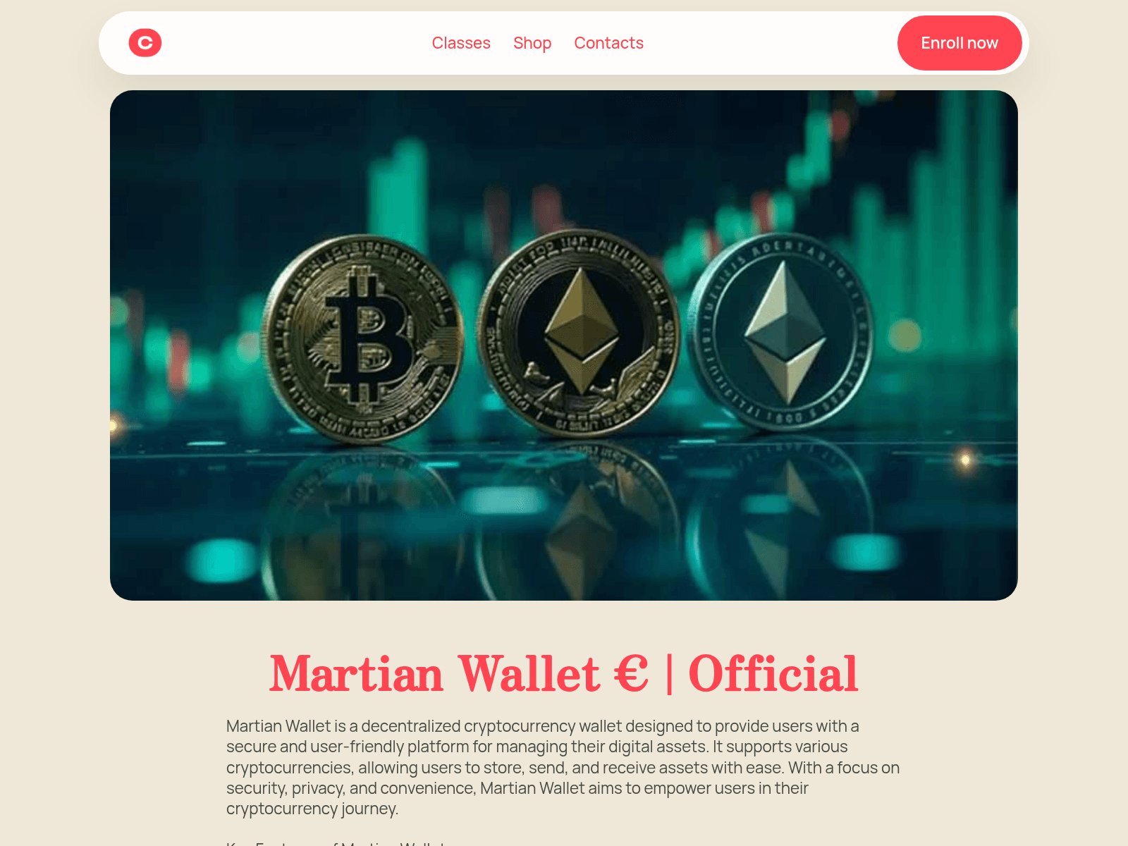 Screenshot of martian-wallet.github.io