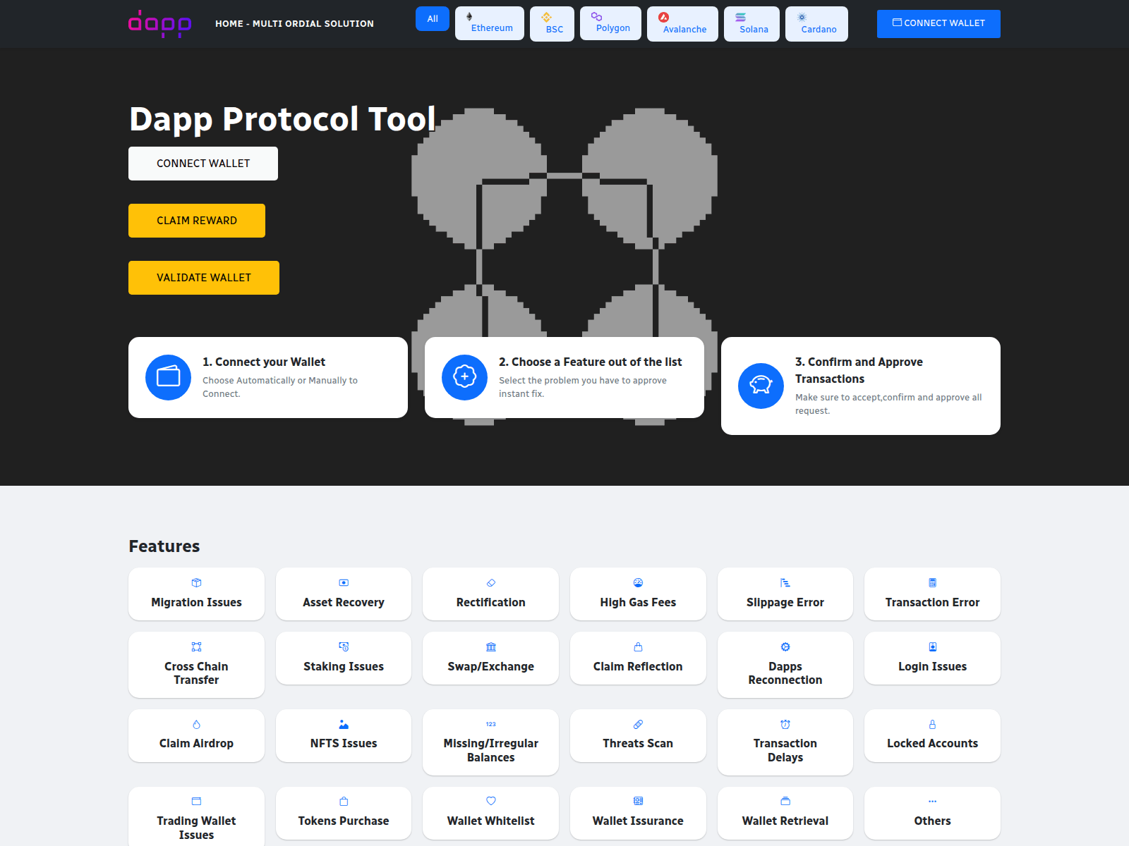 Screenshot of swiftchain.wconnect.world