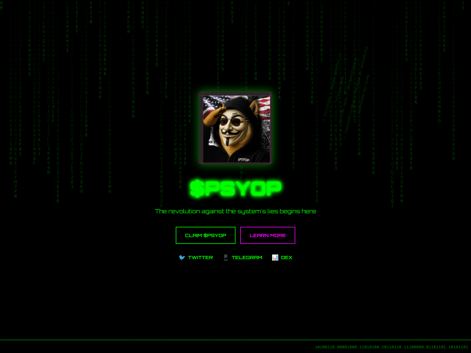 Screenshot of drop.psyopcoin.fun