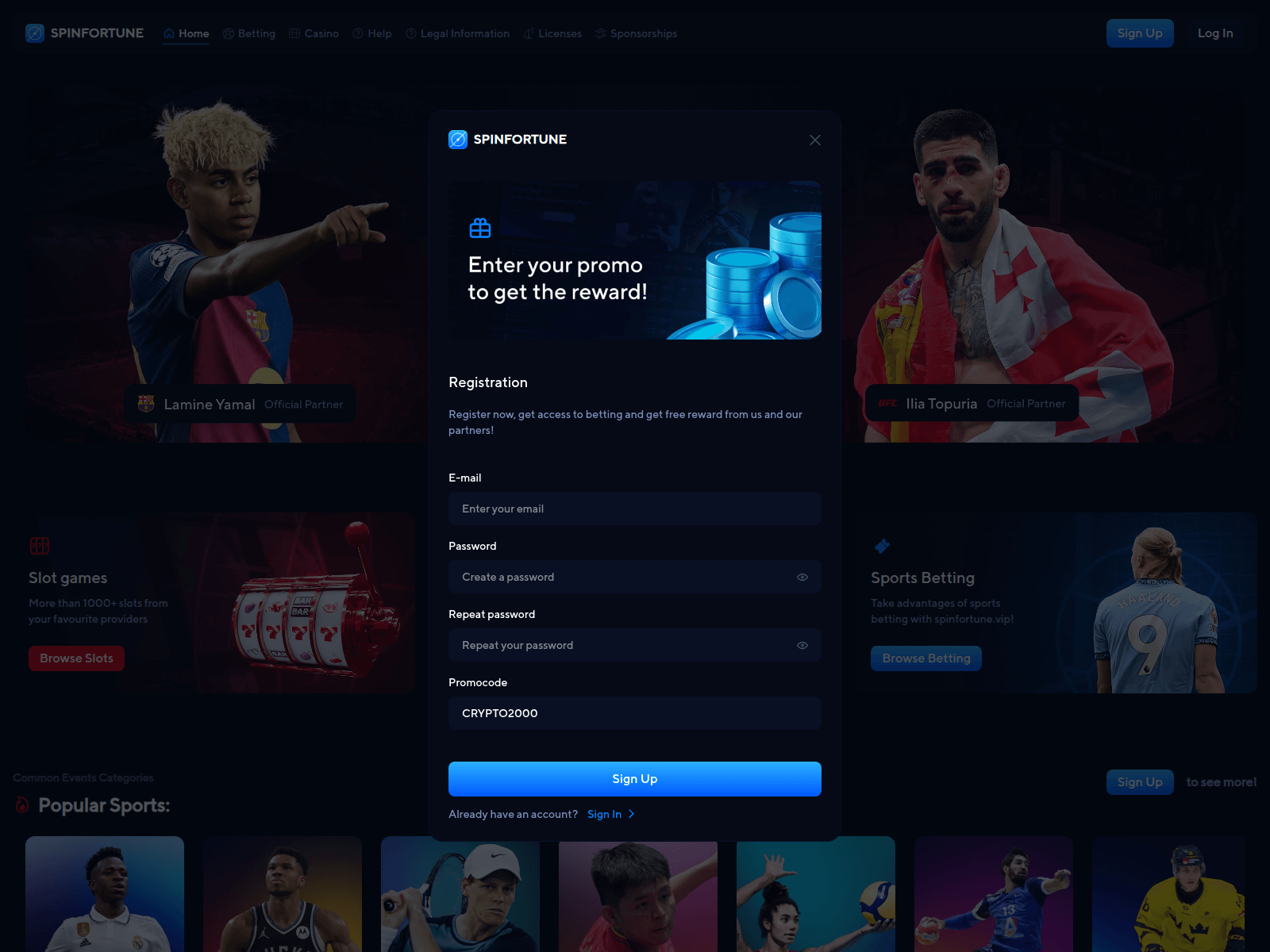 Screenshot of spinfortune.vip