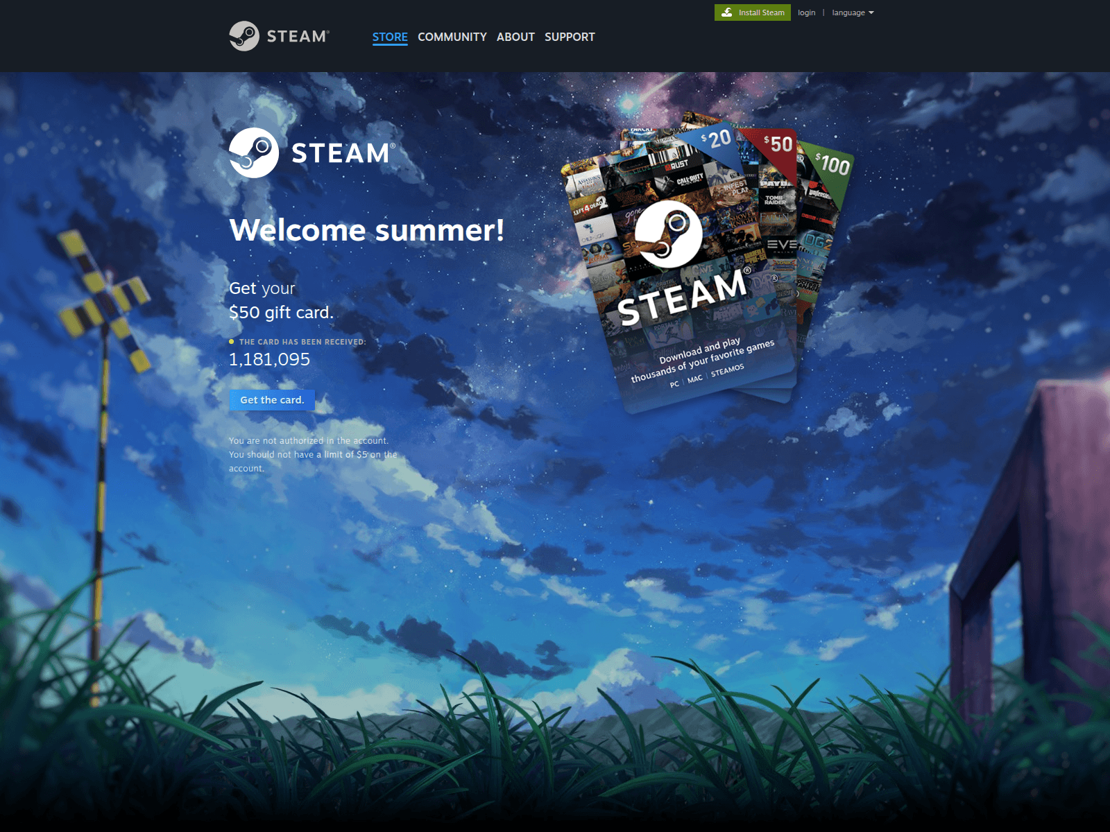 Screenshot of steamscommrunity.com