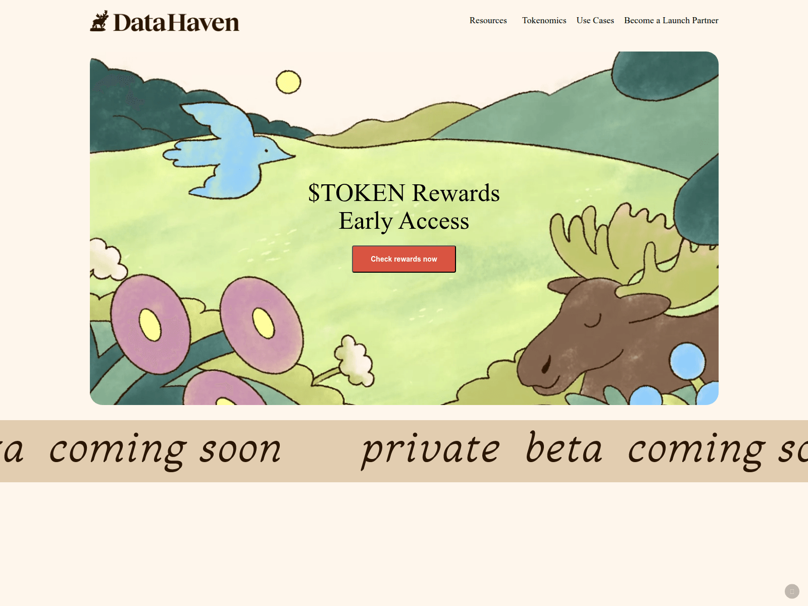 Screenshot of coins.datahaven.rest