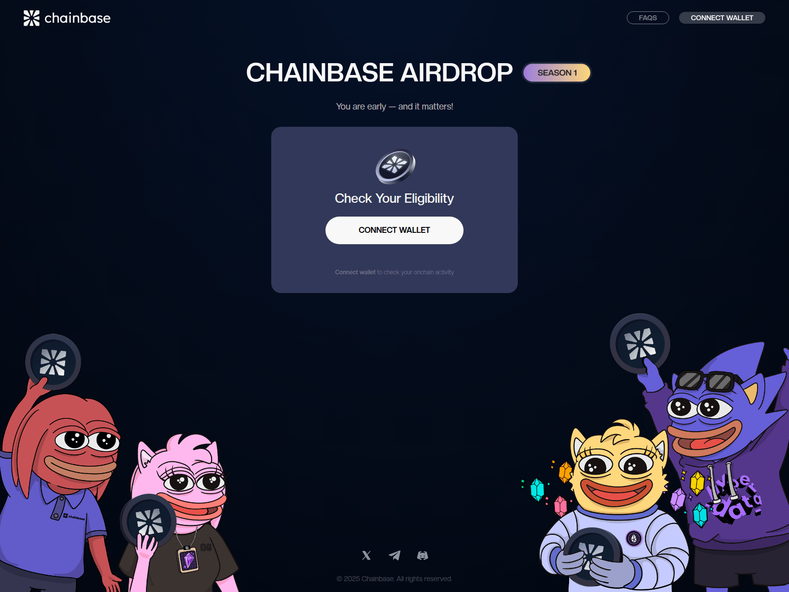 Screenshot of airdrop.chainsbase.network