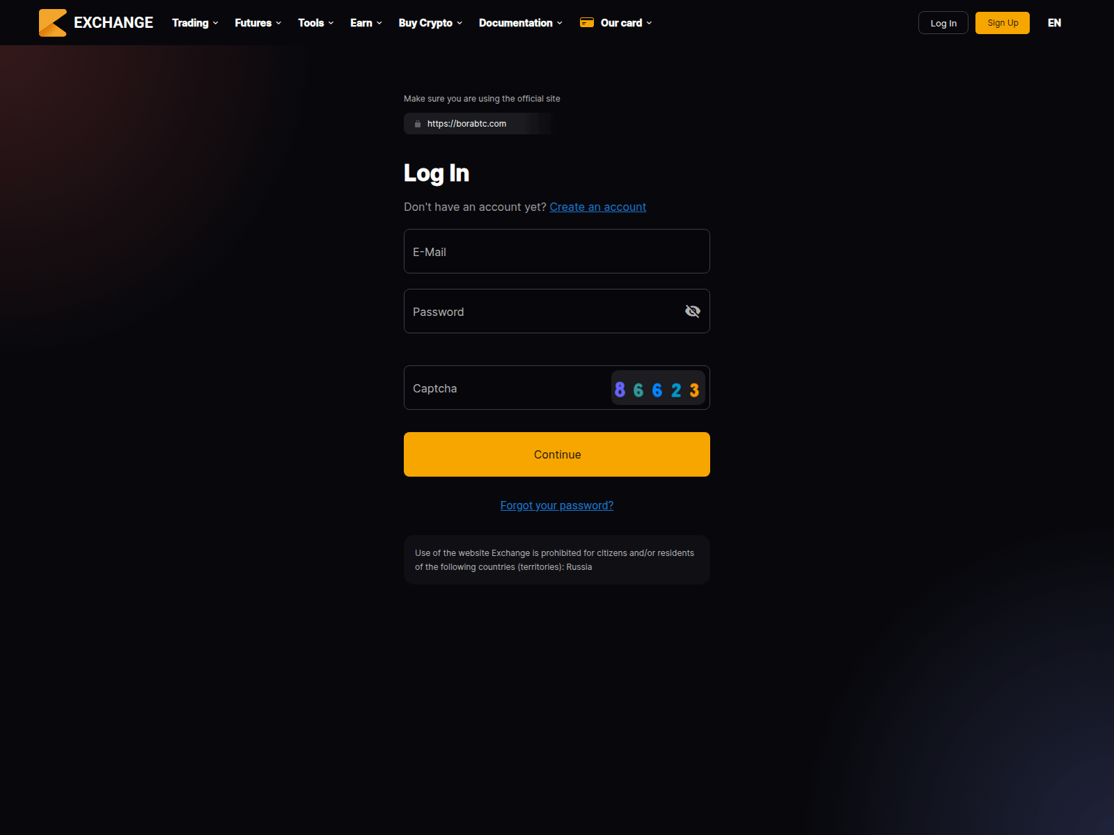 Screenshot of borabtc.com