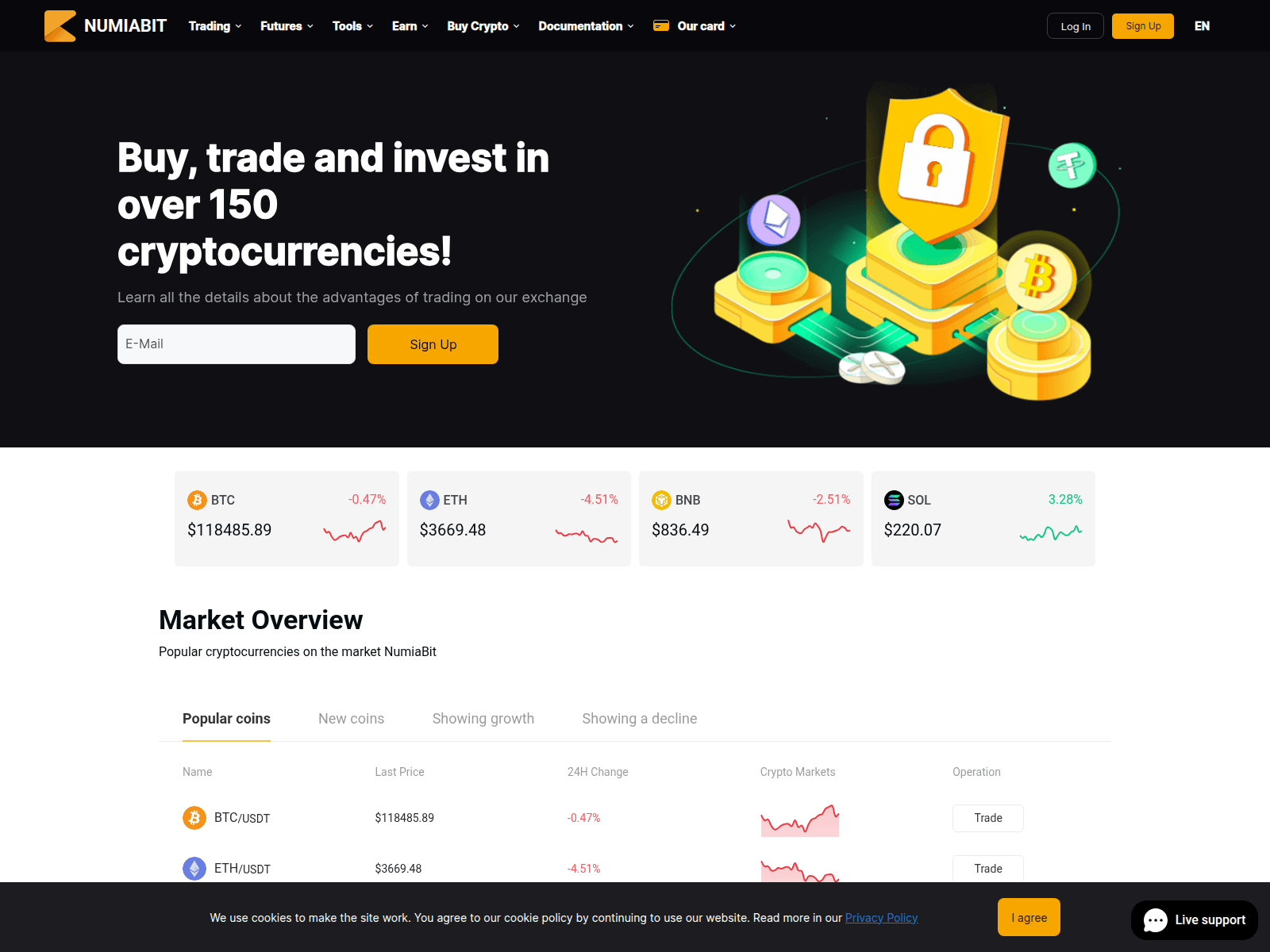 Screenshot of numiabit.com