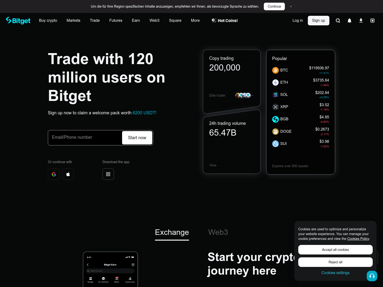 Screenshot of bitgettg.com