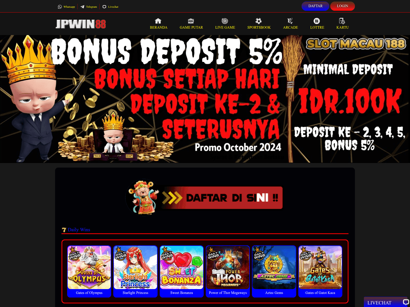 Screenshot of jpwin138.net